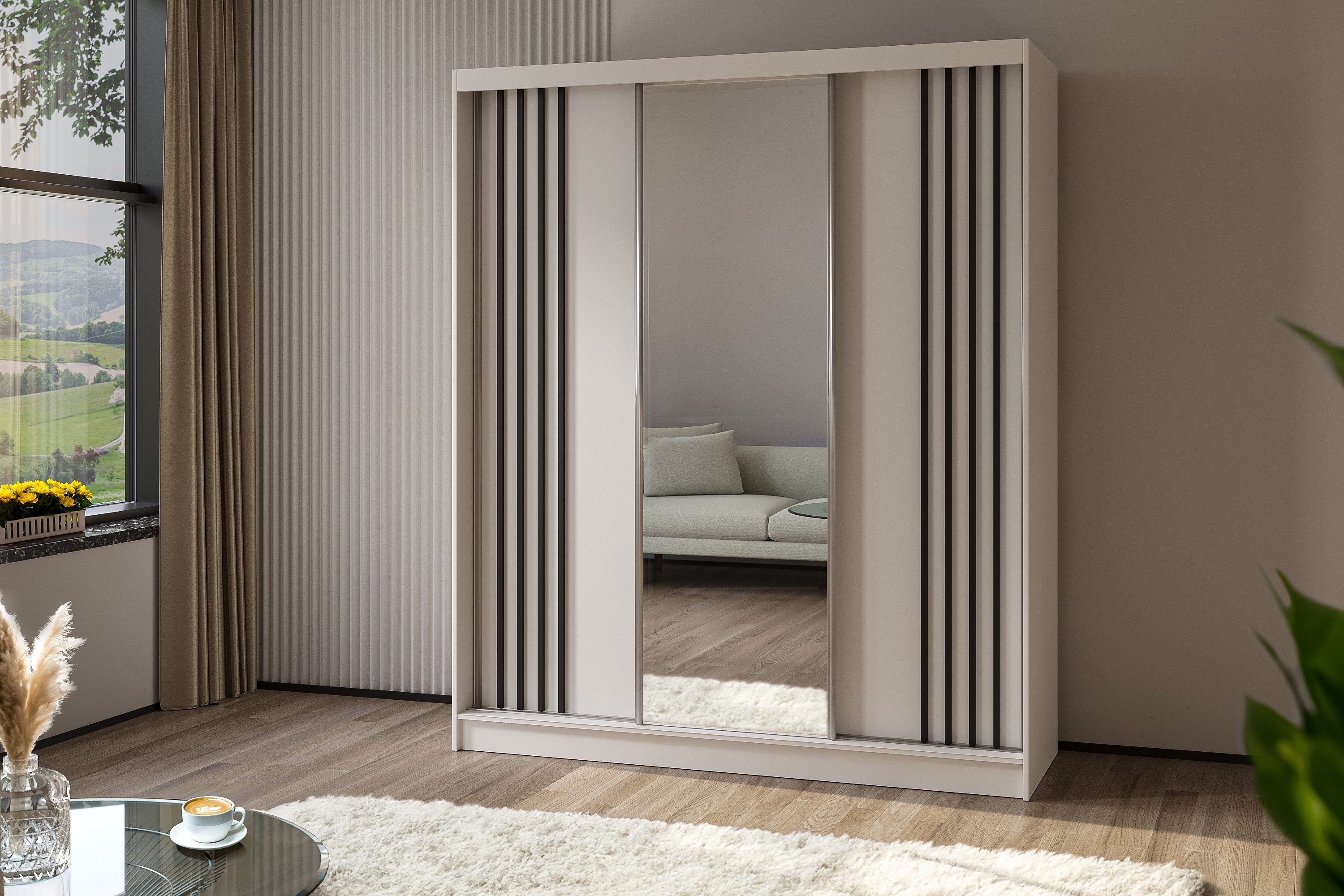 ALTDECOR Schiebetürenschrank NALLA (Kleiderschrank Garderobenschrank mit günstig online kaufen