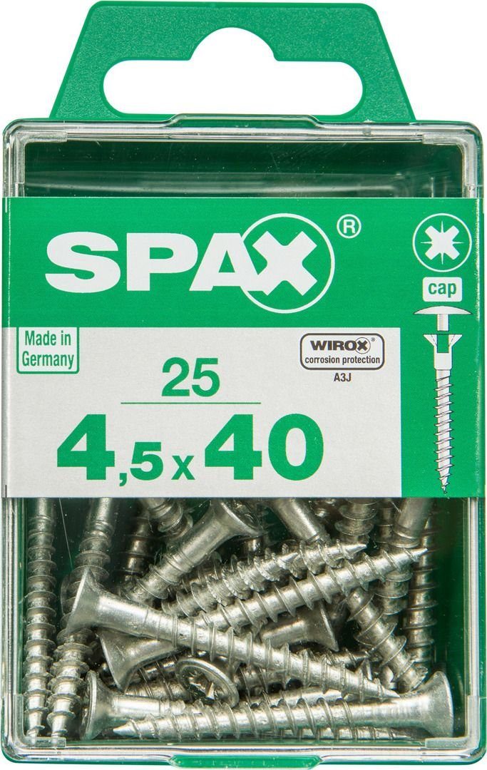 mm 2 4.5 - PZ x SPAX Holzbauschraube Spax 25 Stk. Universalschrauben 40