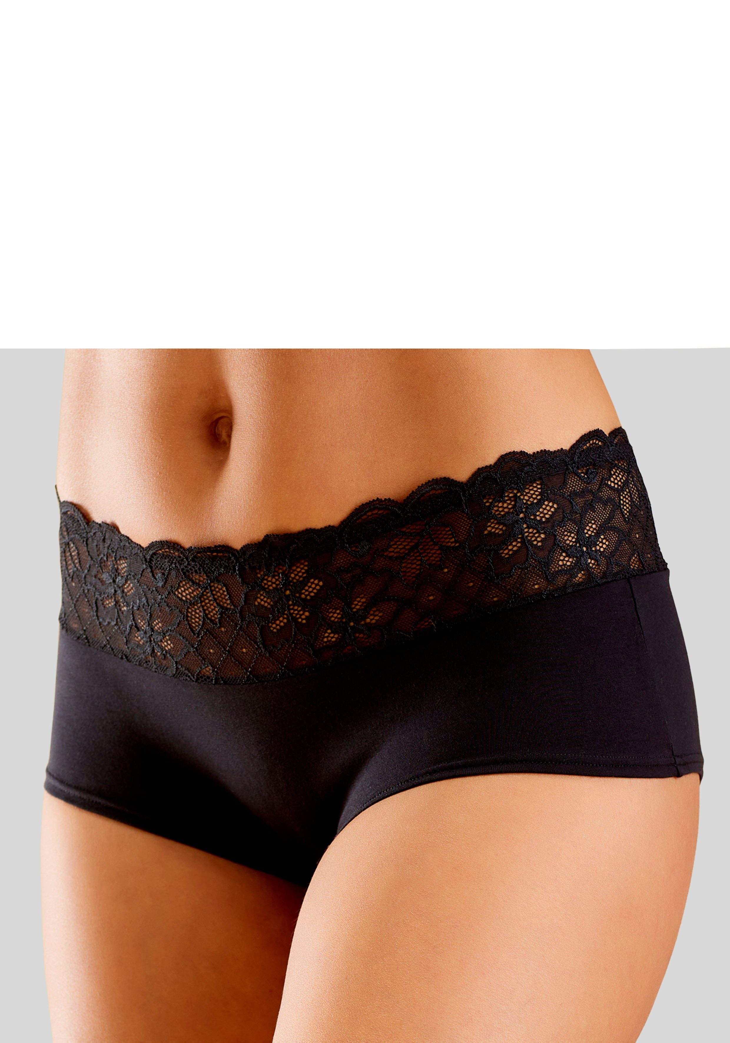 Spitzenbund Panty Nuance schwarz floralem mit