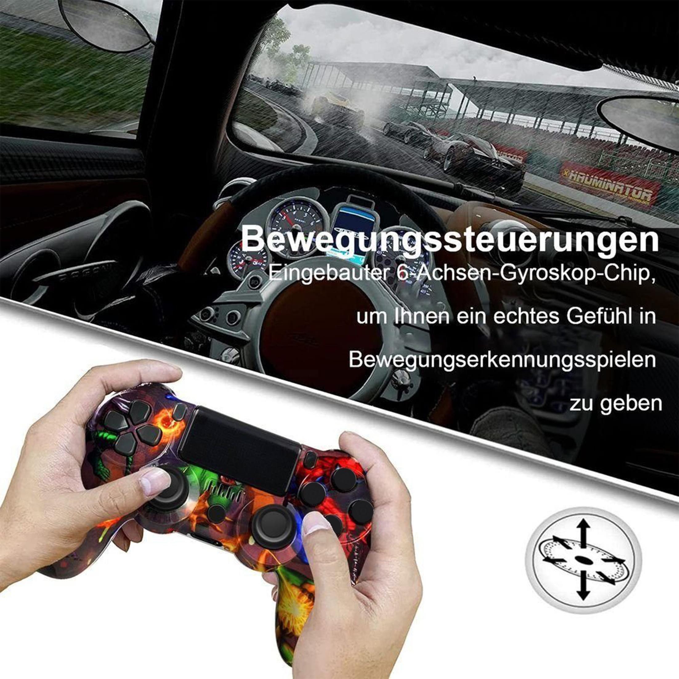 KINSI Wireless Gamepad, Controller, Bluetooth, für PS4 PlayStation 4-Controller (Doppelte Vibration, wiederaufladbare Batterie)