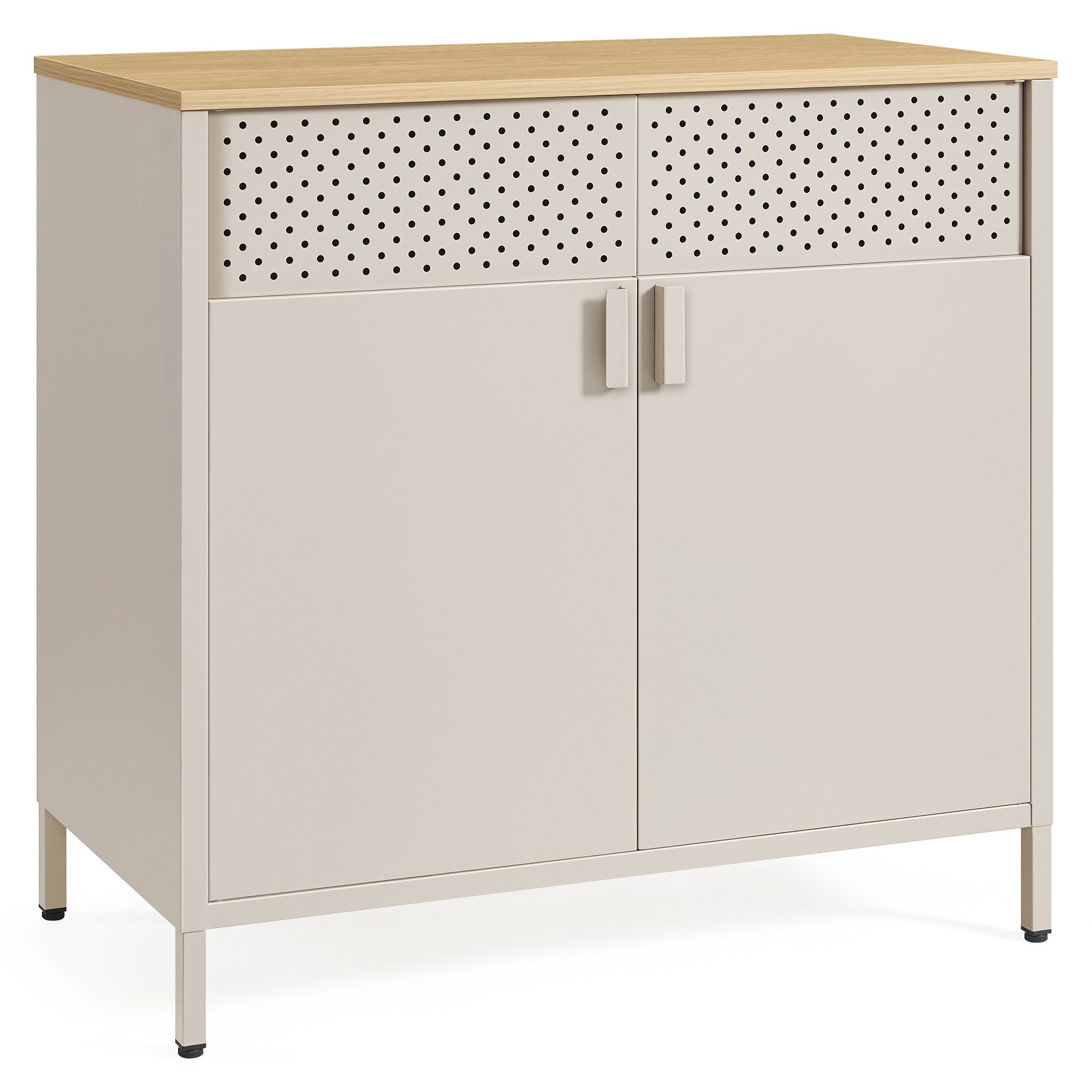 SONGMICS Aktenschrank Aktenschrank Küchenschrank, Metallschrank, Magnetverschluss verstellbare Einlegeböden, Stahlgestell – Bild 2 von 5