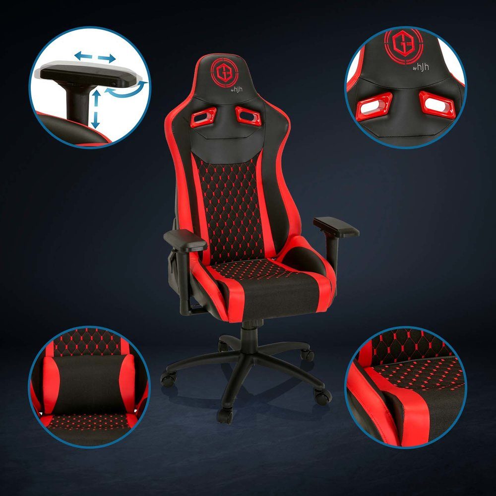 hjh Drehstuhl Stoff, Bürostuhl OFFICE ergonomisch Kunstleder Schwarz/Rot SX GAMEBREAKER Gamingstuhl St), (1 04 Gaming