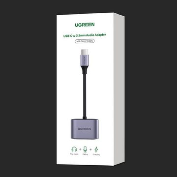 UGREEN USB Typ C - USB Typ C PD QC + 3,5mm Miniklinke Audio Adapter grau Smartphone-Adapter