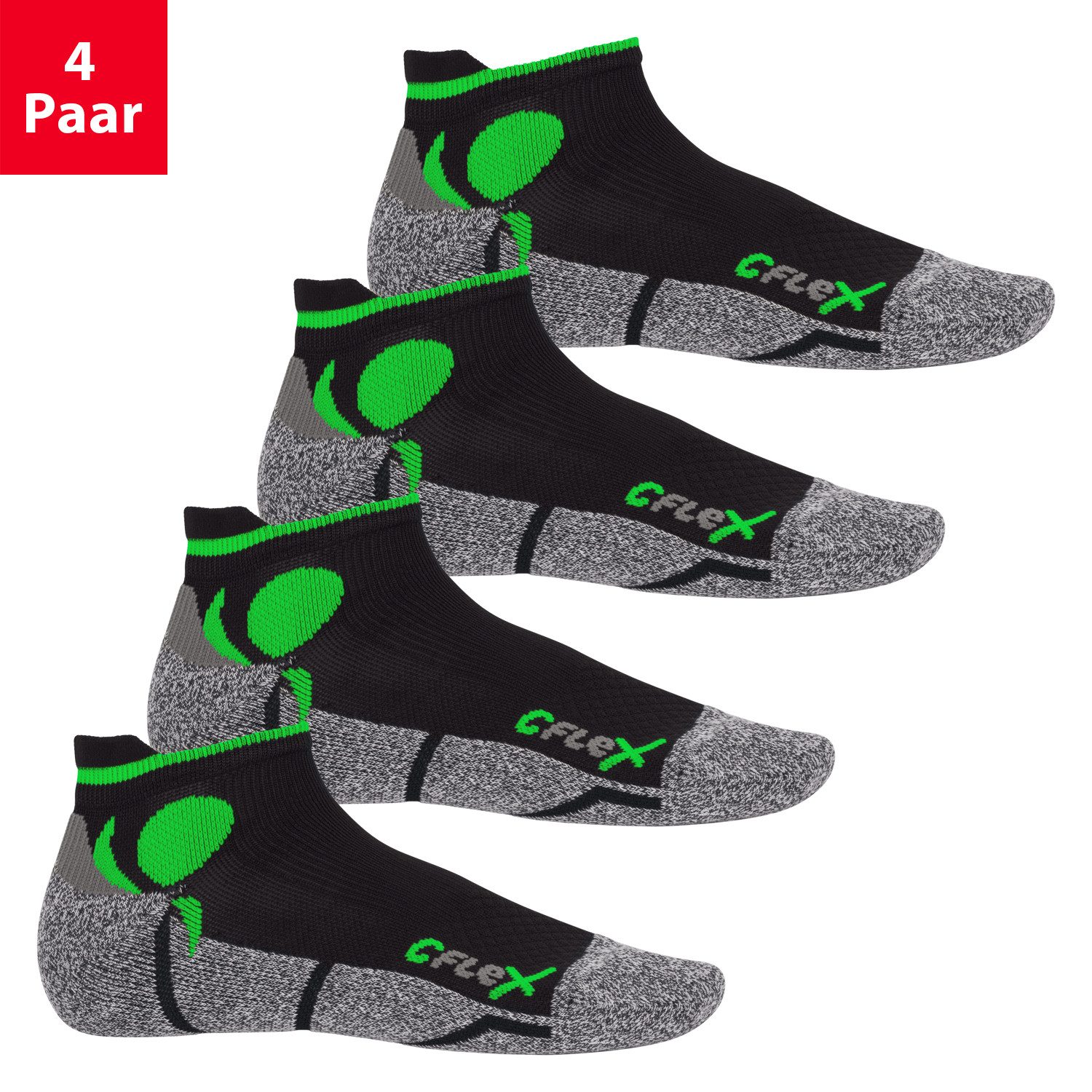 Sportsocken Running Damen & Herren Sport Sneaker Socken (4 Paar) Laufsocken