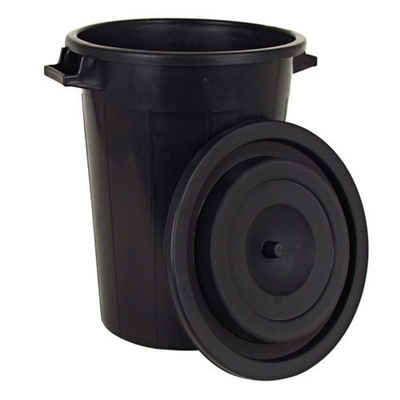BURI Regentonne Universaltonne 100L schwarz +Deckel Regentonne Abfallbehälter Müllbehä