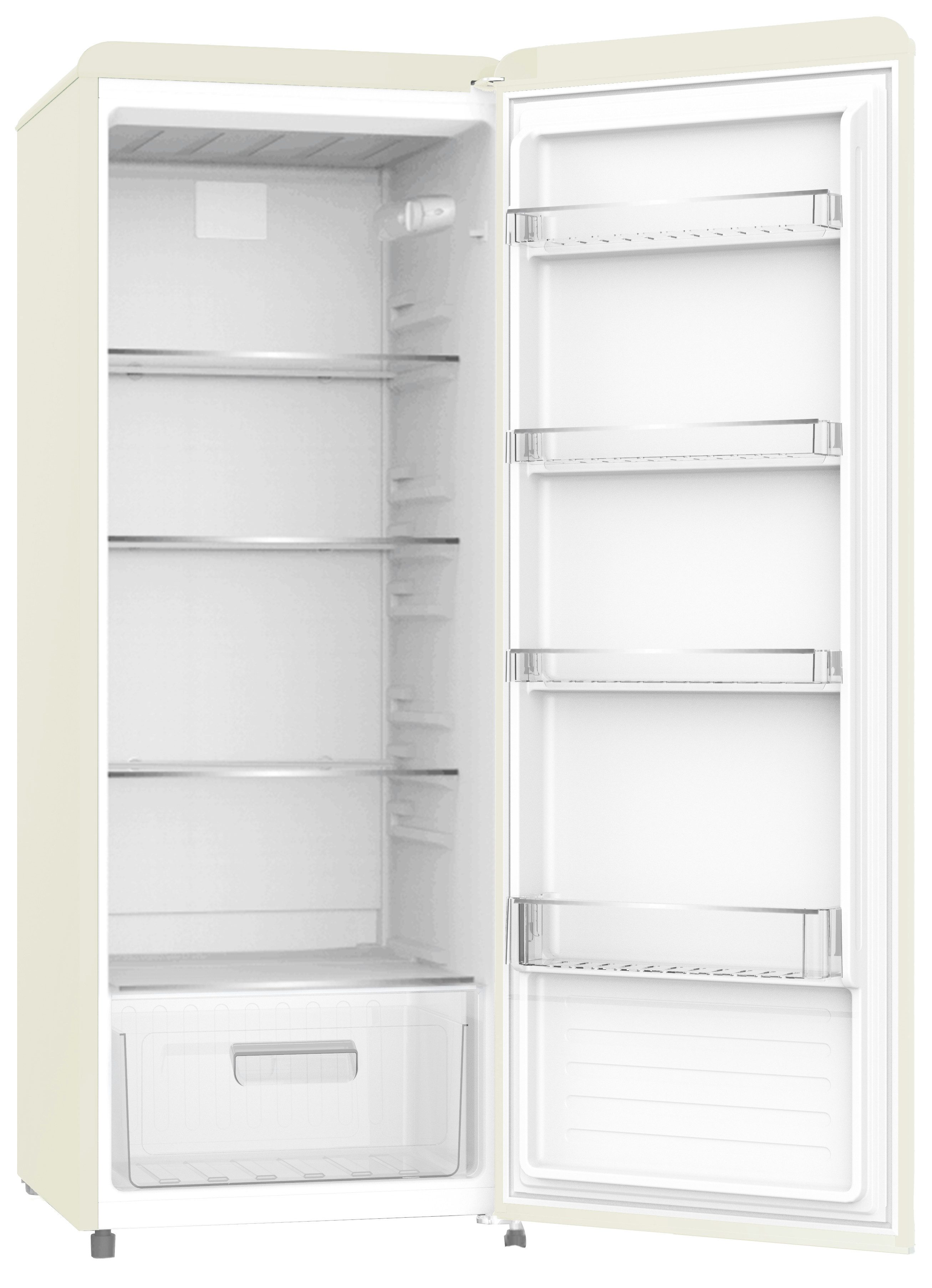 SCHOEPF Vollraumkühlschrank RKS245CR, 145,60 cm hoch, 54.5 cm breit, LED-Beleuchtung, Retro-Design, 238l Nutzinhalt