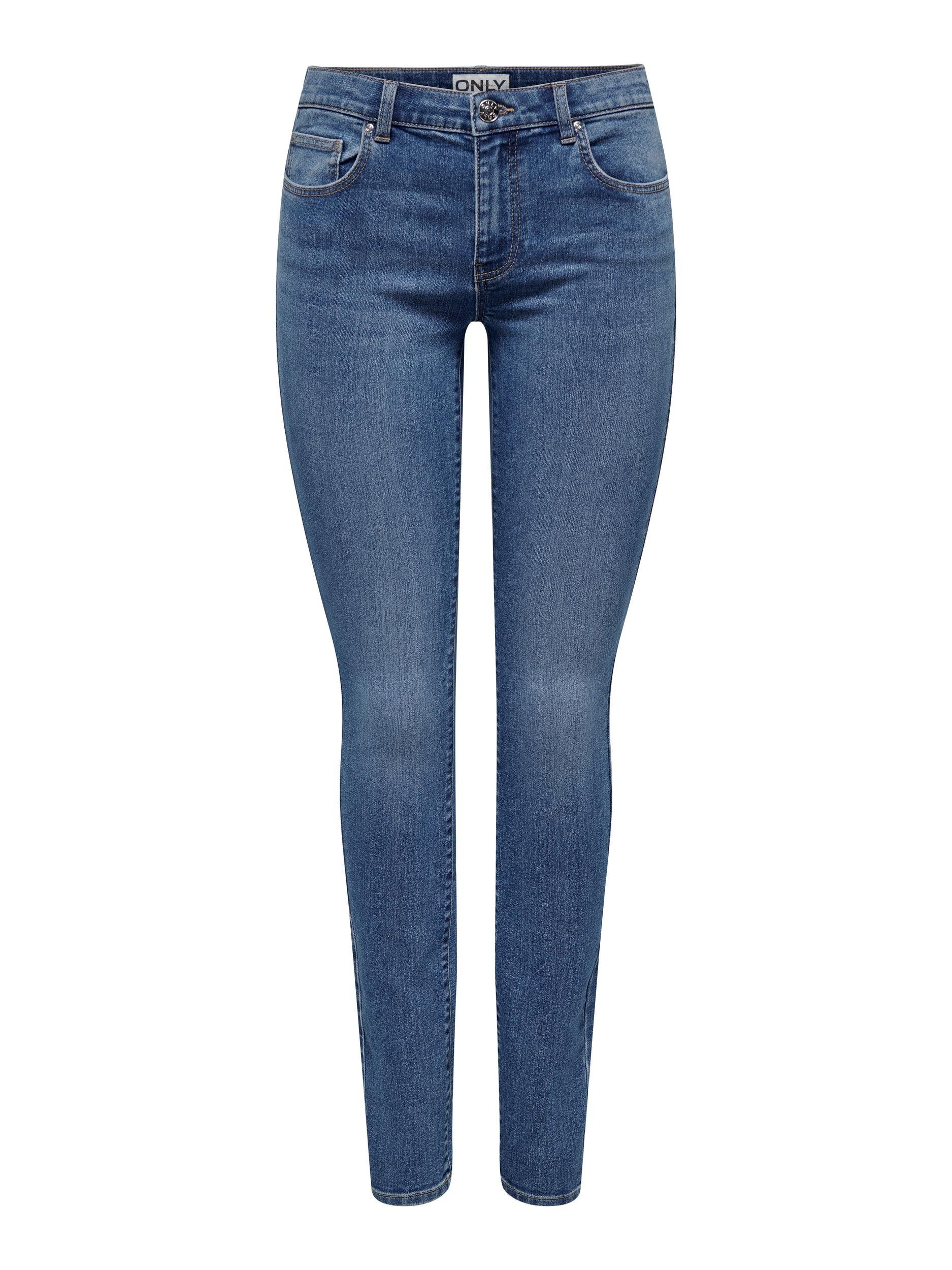 ONLY Skinny-fit-Jeans ONLDAISY REG BACK POC SKINNY DNM Medium Blue Denim