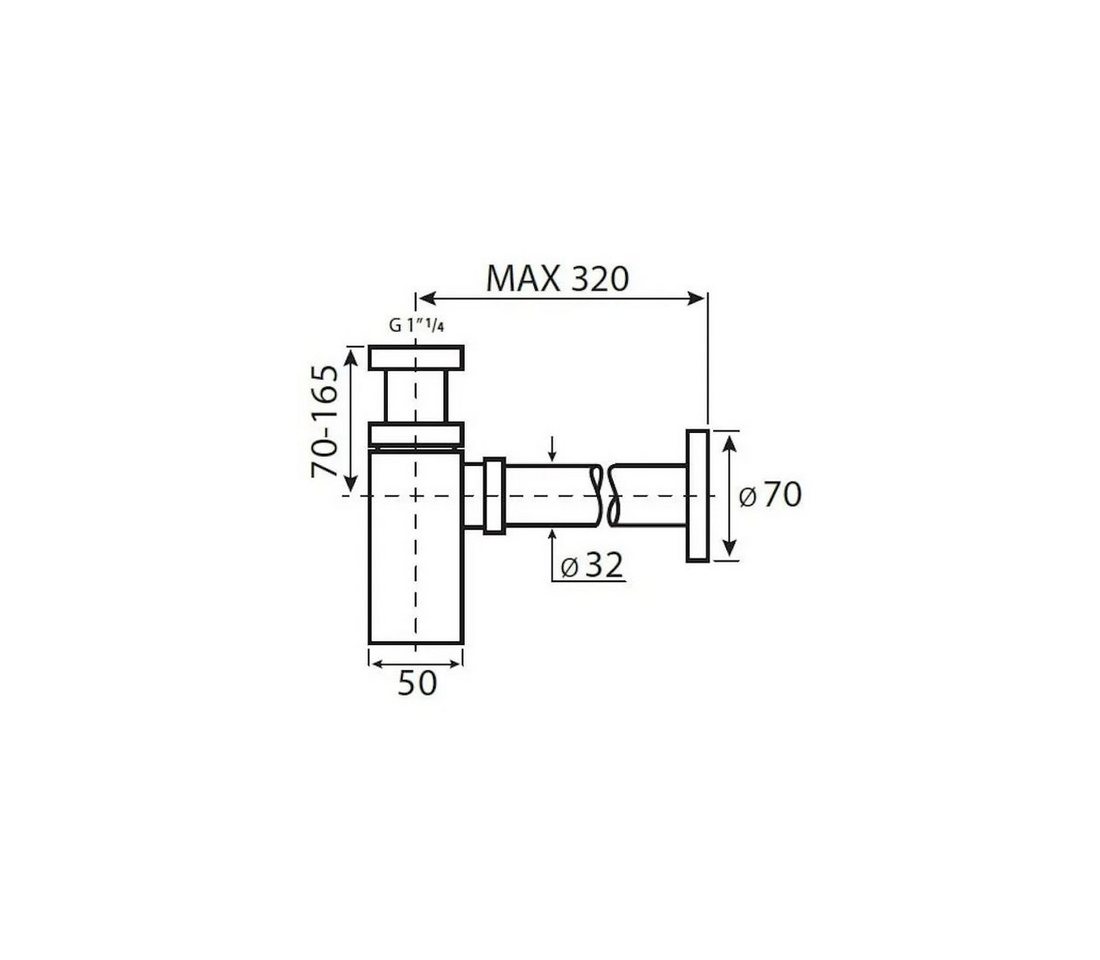 Thumbnail - TRIZERATOP Siphon Ablaufgarnitur Siphon Waschbecken, Messing Chrom, (Ablaufgarnitur Siphon Waschbecken, Messing Chrom, A...