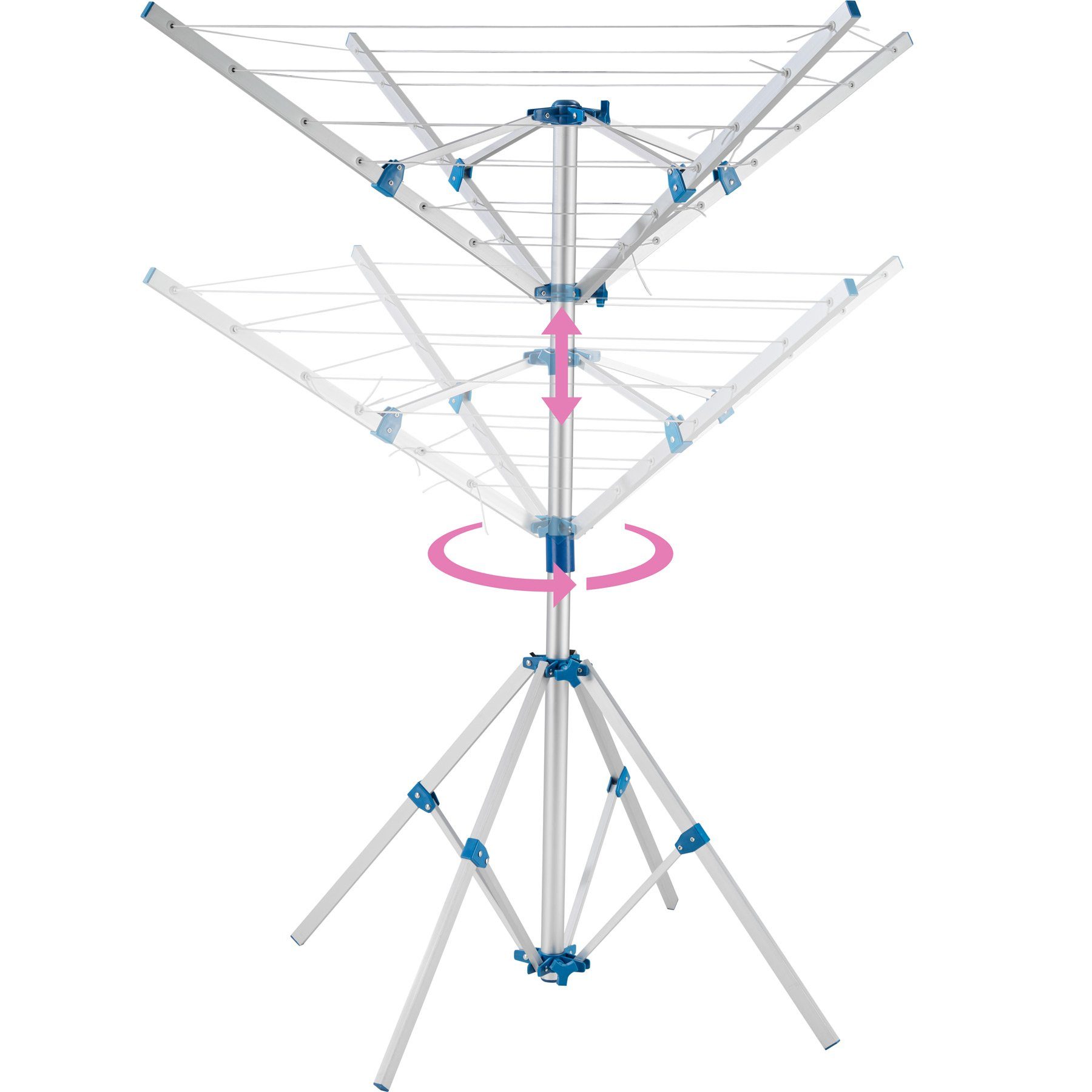 tectake Wäschespinne Mobile Wäschespinne aus Aluminium, wetterfest