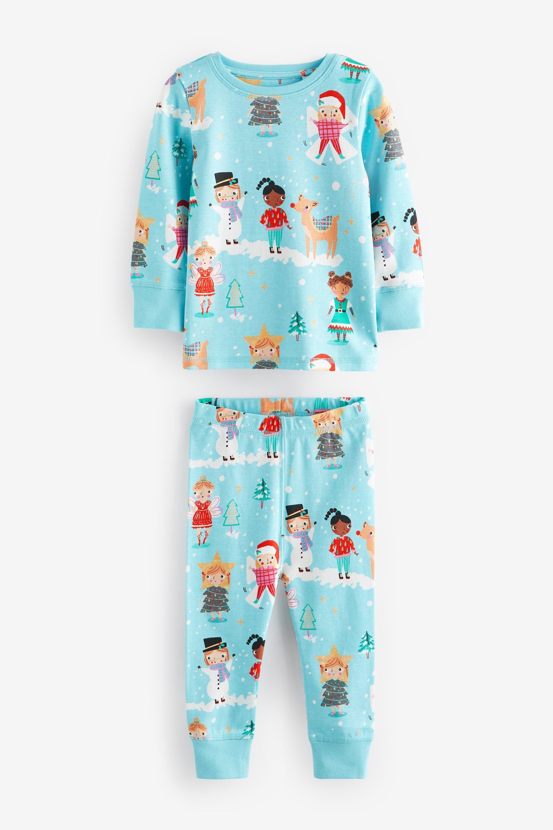 Next Pyjama Weihnachtlicher Pyjama (2 tlg) Blue Character