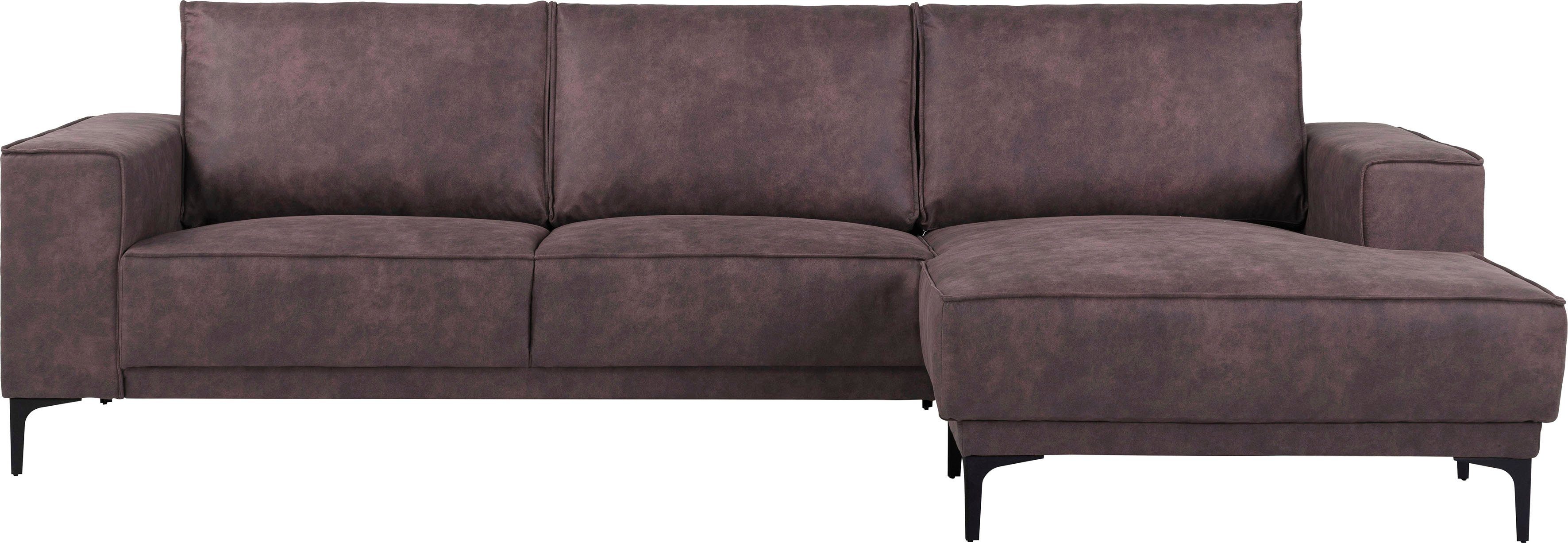 Places of Style Ecksofa "Polsterecke Oland, Struktur, Flachgewebe, Luxus-Mi günstig online kaufen