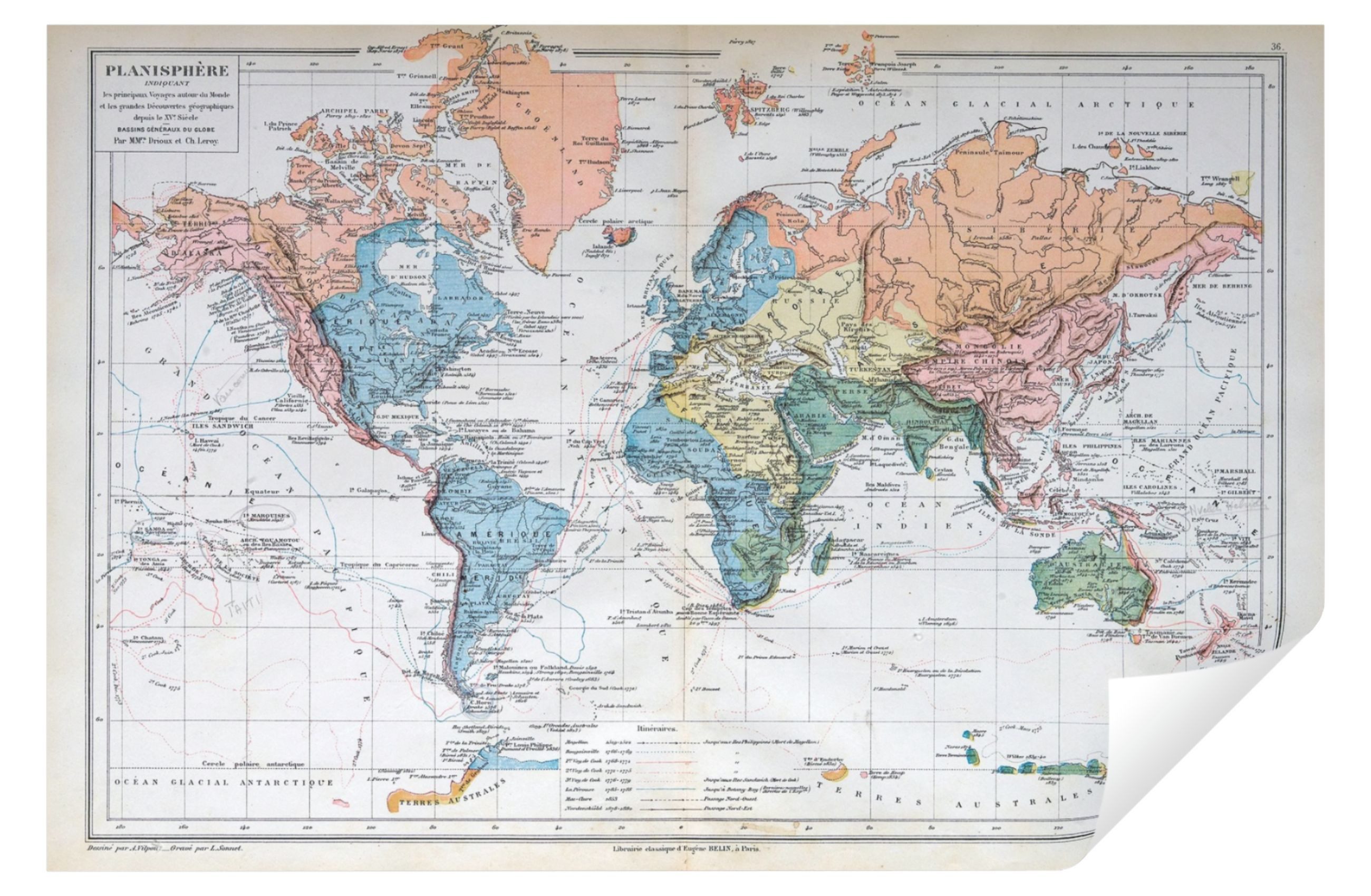 Wallarena Fototapete Weltkarte Kinder Vlies Tapete Wohnzimmer Schlafzimmer Wandtapete, Glatt, Welt, Tapete inklusive Kleister Vliestapete Motivtapete