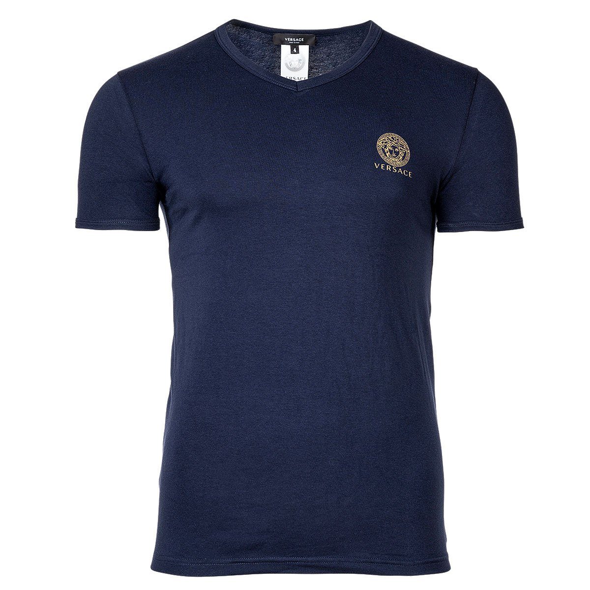 Versace T-Shirt Herren T-Shirt - Unterhemd, V-Ausschnitt, Stretch Blau