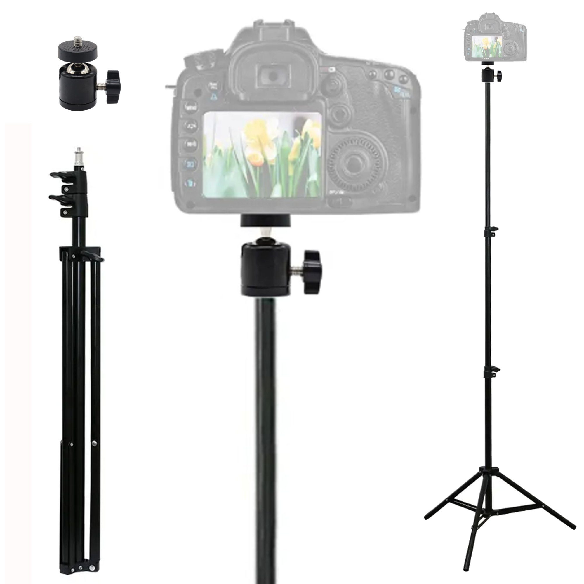 TronicXL 210cm Stativ + Kugelkopf für Kamera Nikon Canon Sony DSLR Kamerastativ Kamerastativ (Höhe 210cm)