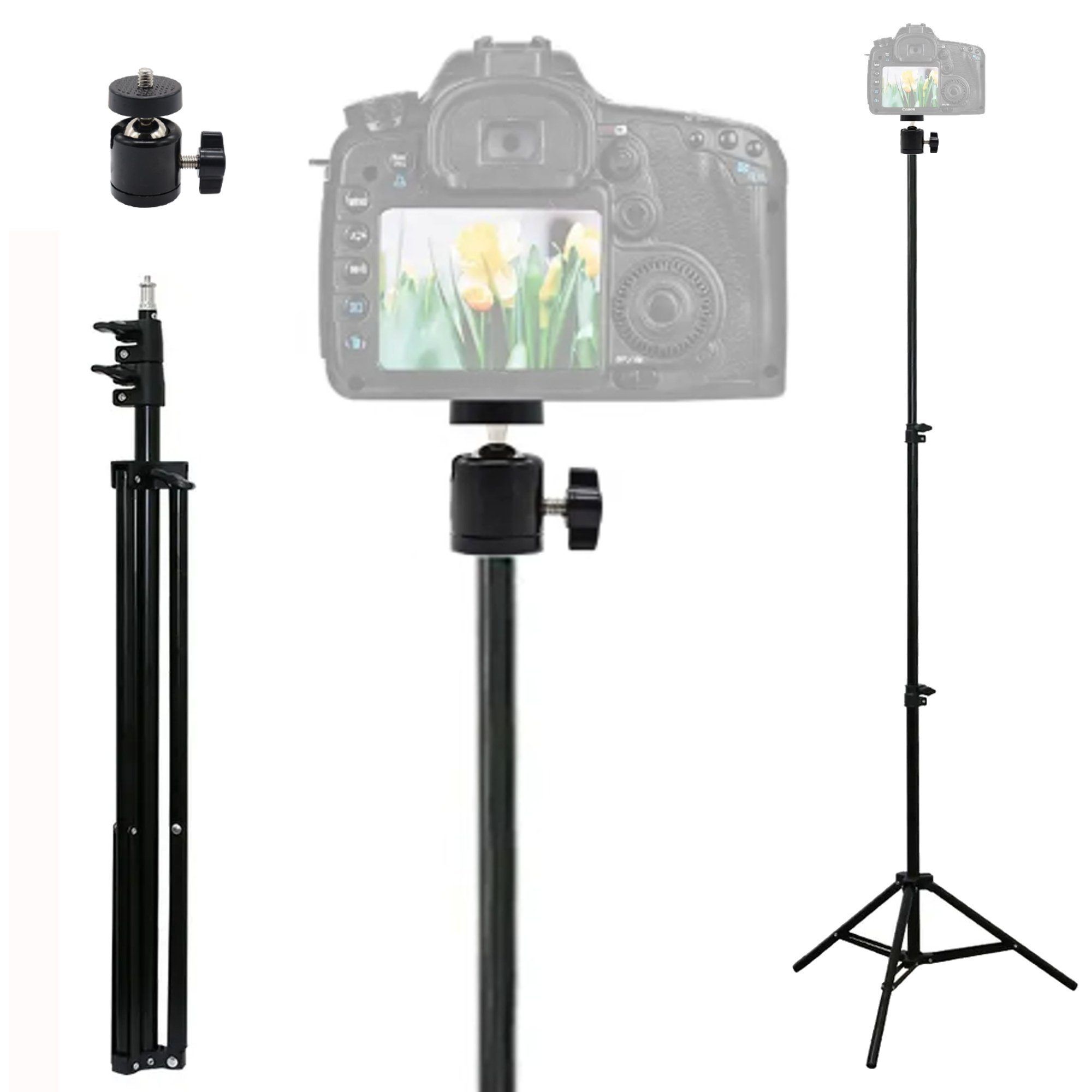 210cm Stativ + Kugelkopf für Kamera Nikon Canon Sony DSLR Kamerastativ Kamerastativ