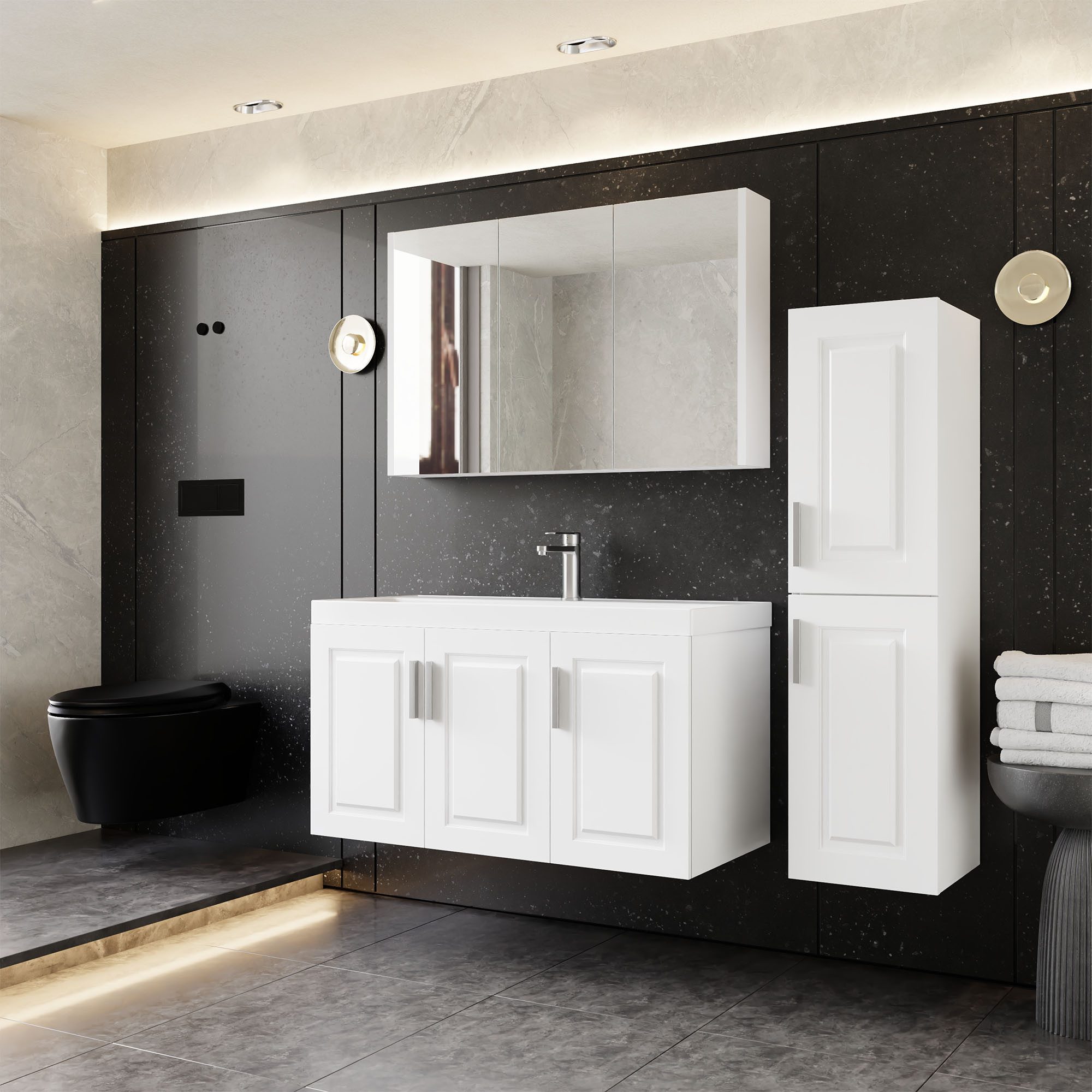 Karen Badmöbel-Set Badmöbel Set Arin 100, (Komplett-Set, 3-Teilig (Untersch günstig online kaufen