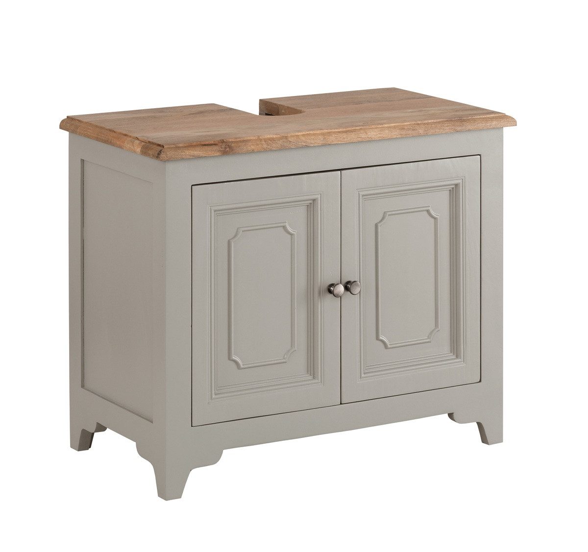 Main Möbel Waschbeckenunterschrank Waschbeckenunterschrank 77x64cm 'Belfort' schilfgrün & natur