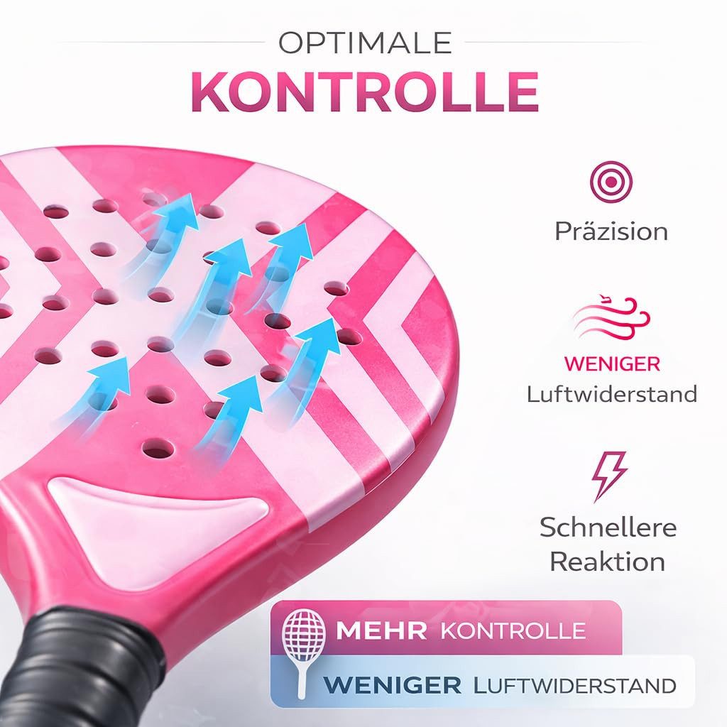 TK Gruppe Padelschläger Padel Schläger Erwachsene Profi Racket – Anfänger Tennis Padelschläger, (Packung)