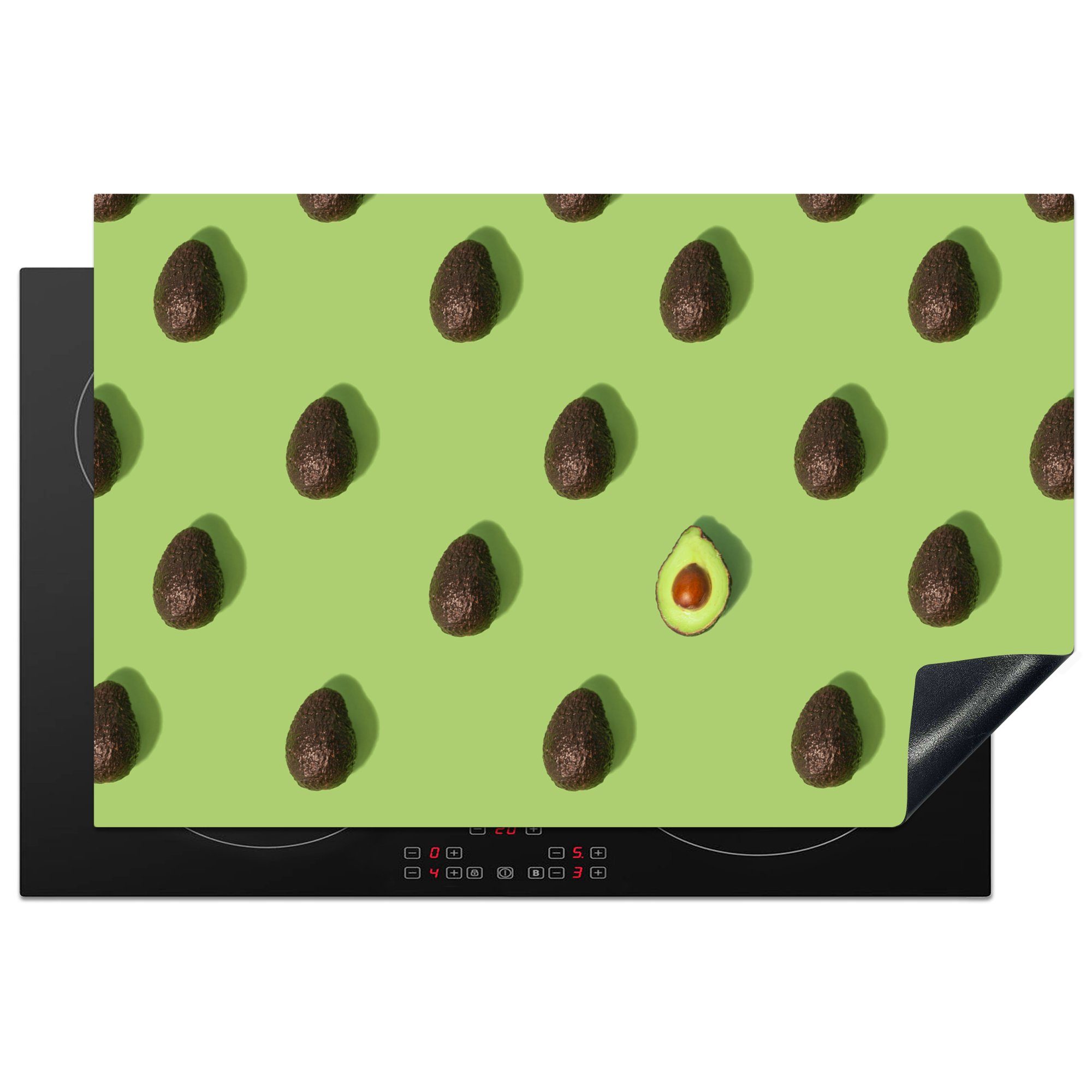Avocado-Kollektion, tlg), die Herdblende-/Abdeckplatte (1 81x52 Induktionskochfeld cm, Vinyl, MuchoWow Schutz für Ceranfeldabdeckung küche,