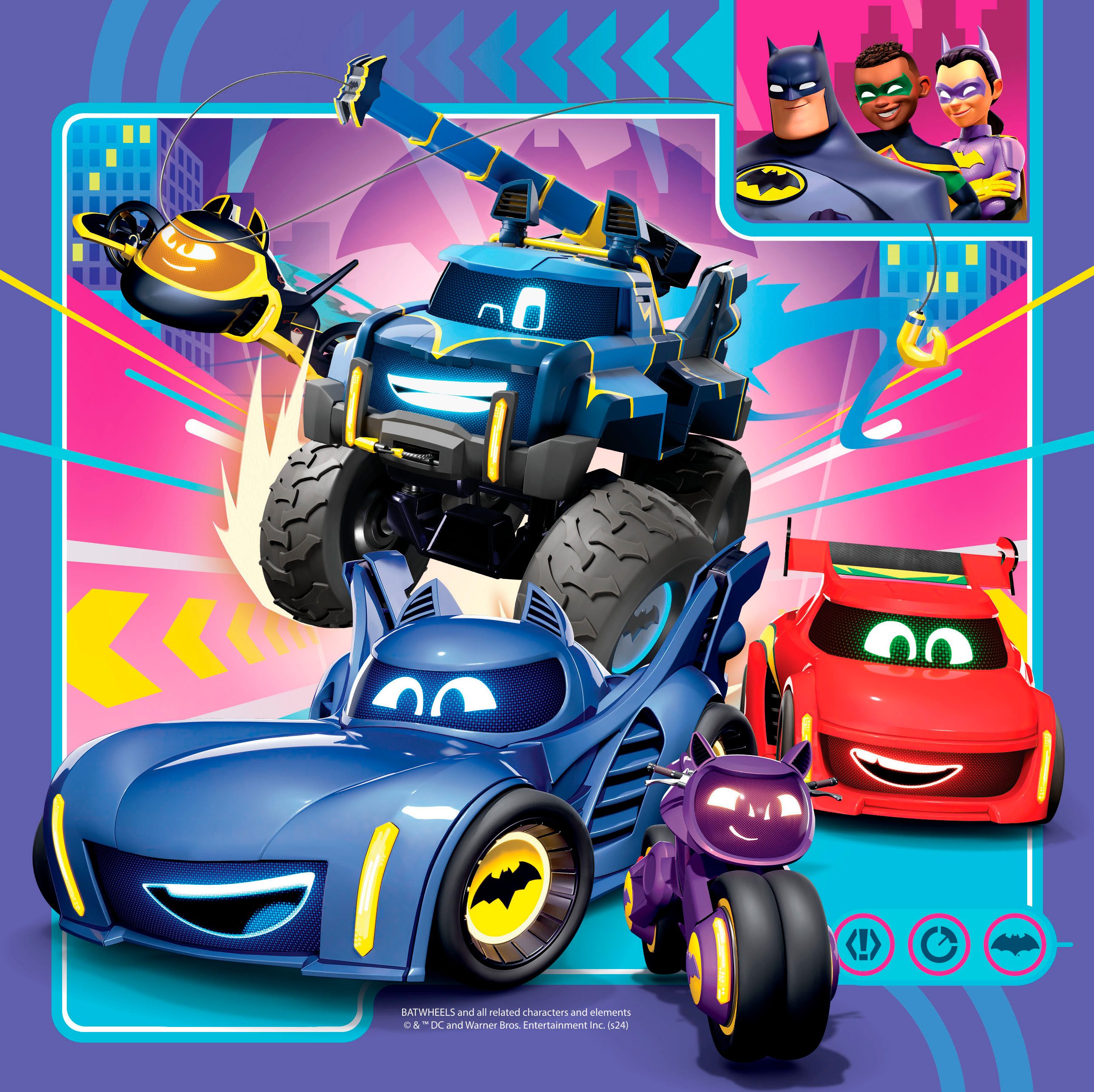 Ravensburger Puzzle An alle Batwheels!, 147 Puzzleteile, 3 x 49 Teile, Made günstig online kaufen