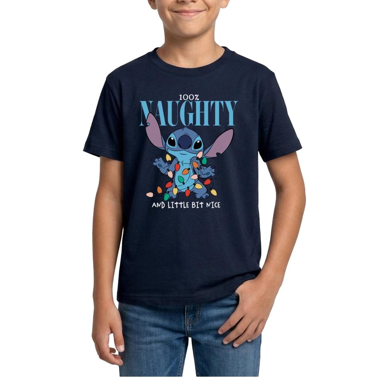 T-Shirt Lilo & Stitch Weihnachten 100% Naughty Teenager T-Shirt
