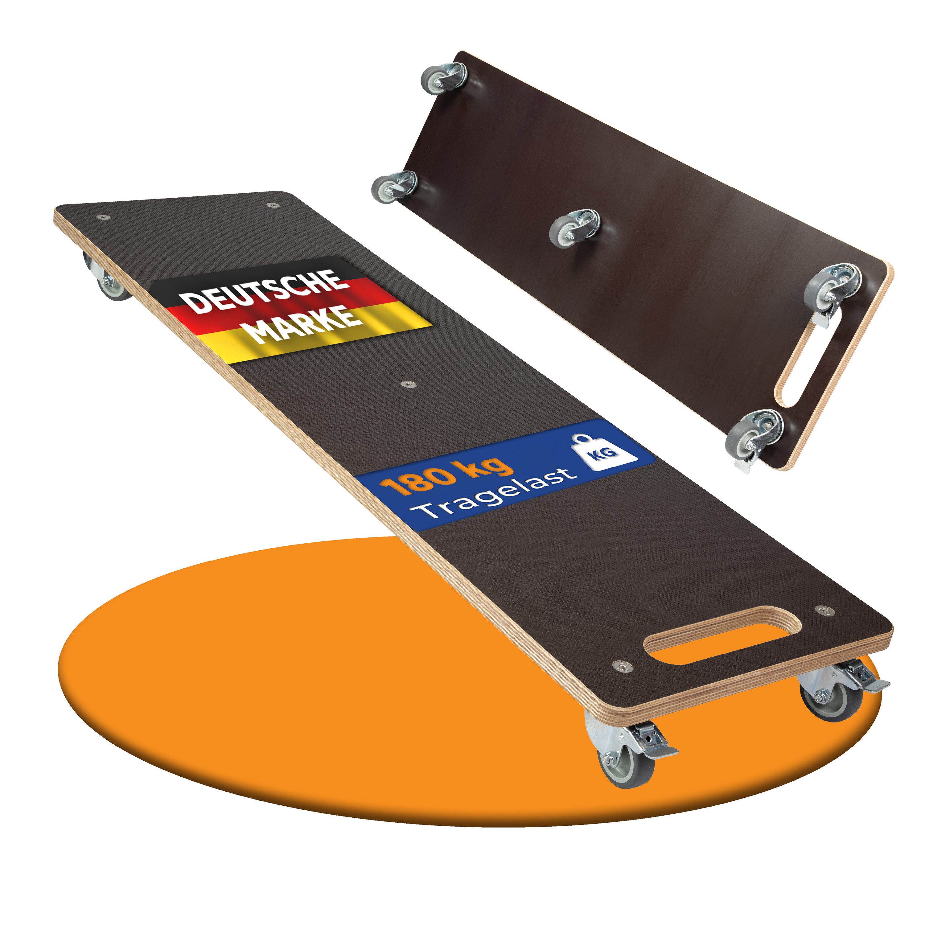 Rollbrett24 Transportroller Lastenmeter 100x30cm - 180kg Traglast, Möbel & Umzug, (1-St., 1 Meter langes Rollbrett für sperrige Gegenstände), praktische Transporthilfe für sperrige Gegenstände