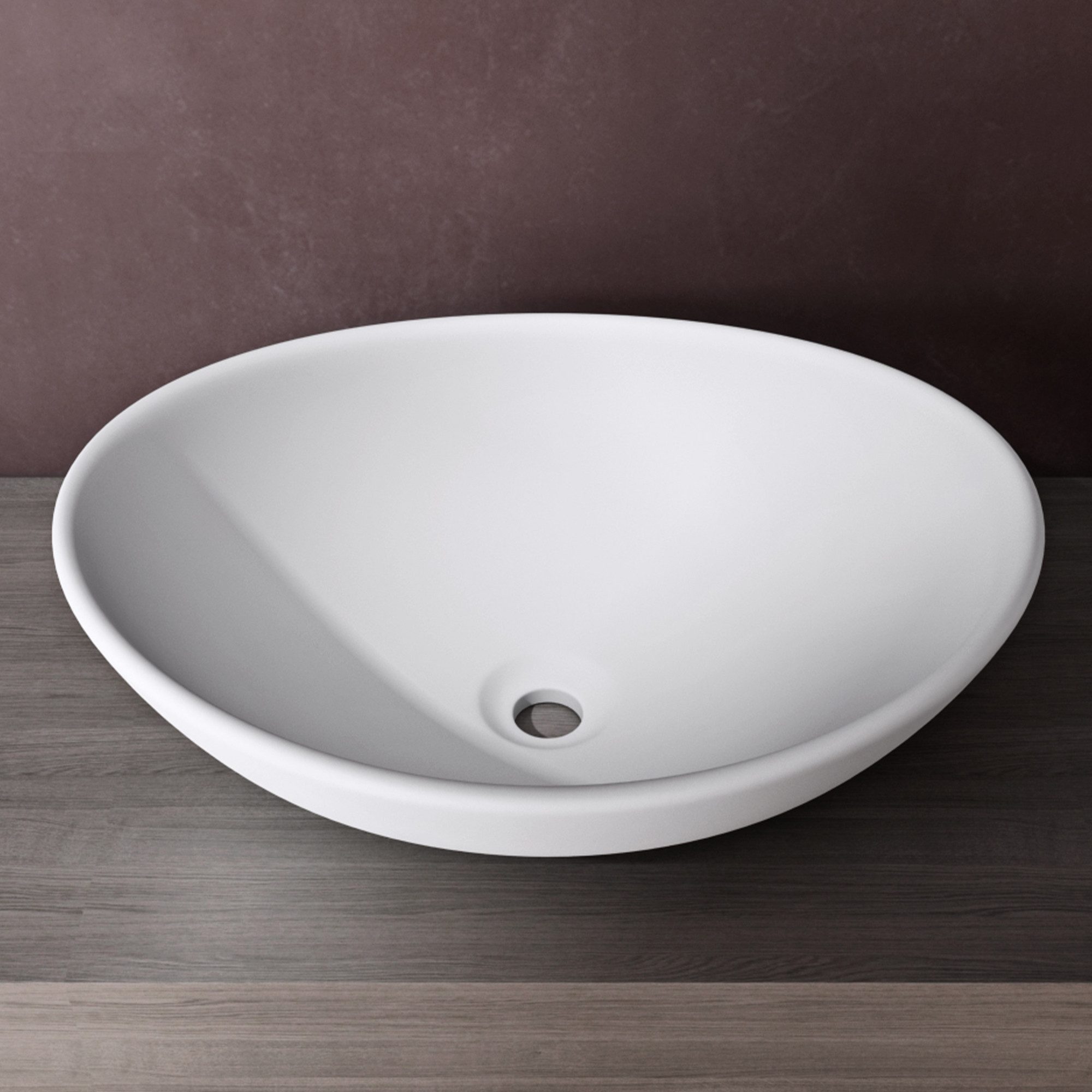 doporro Waschbecken Aufsatzwaschbecken Keramik Waschschale Oval 42x34x14.5cm Brüssel205, mit Nano-Beschichtung, ohne Hahnloch und Überlauf – Bild 4 von 5