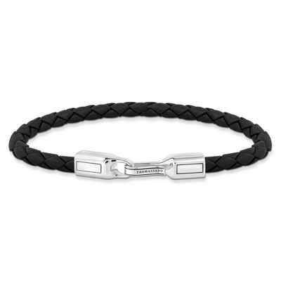 THOMAS SABO Silberarmband Unisex Lederarmband Schwarz Silber