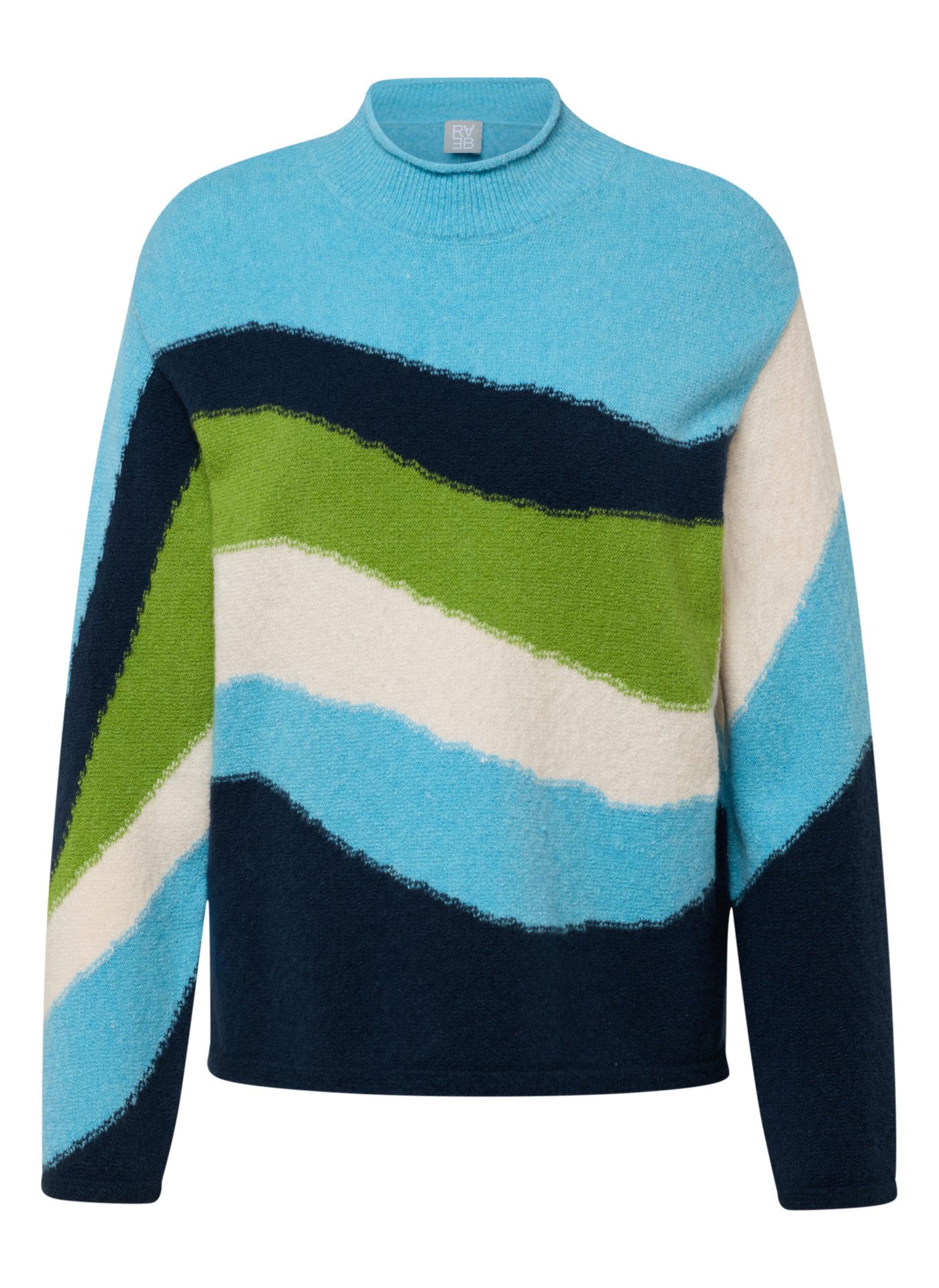 Rabe Strickpullover im Colorblocking-Look - gestreift