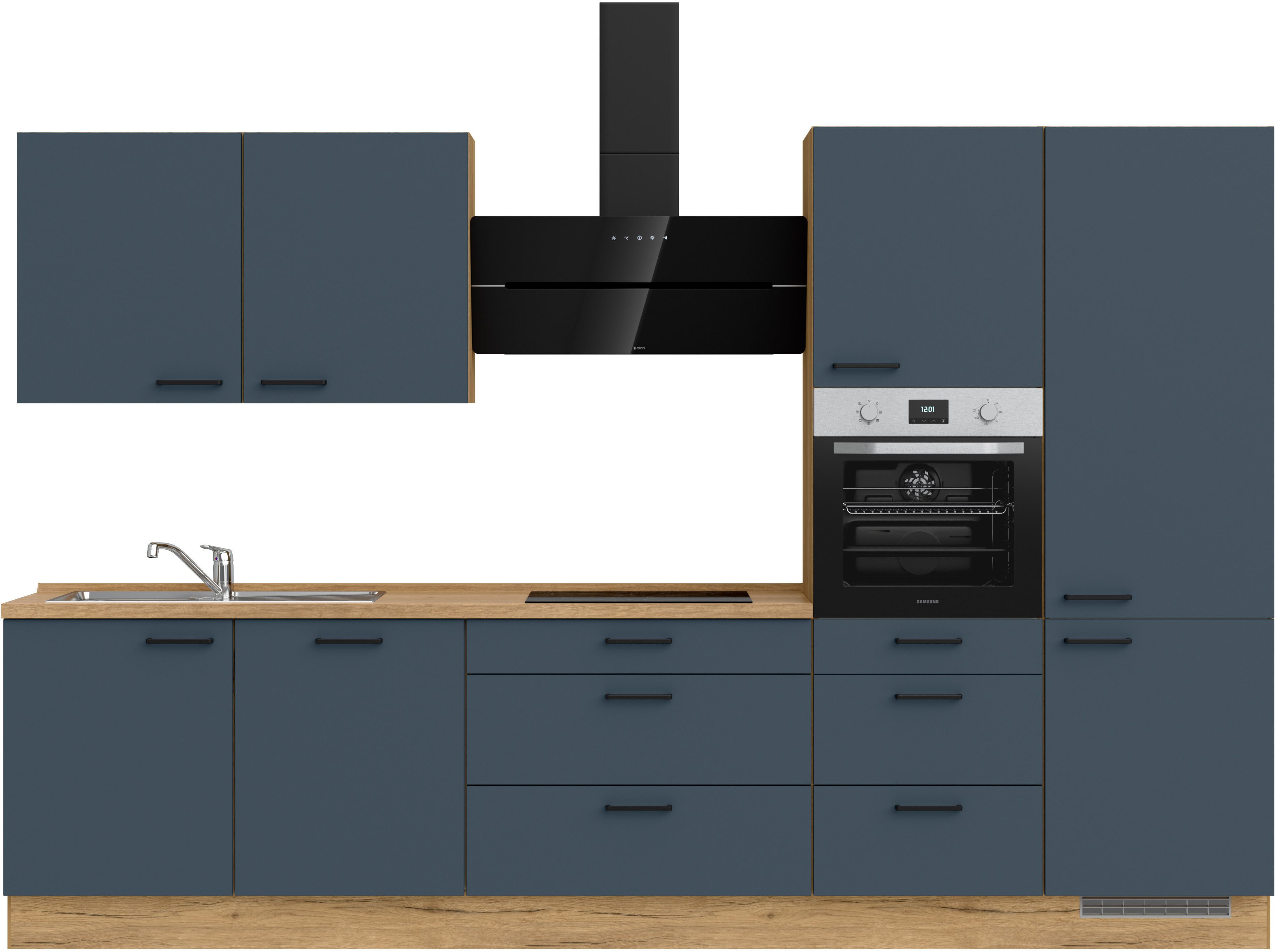 nobilia® Кухниzeile "Easytouch II", vormontiert, Ausrichtung wählbar, Breite 330 cm, wahlw. mit E-Geräten