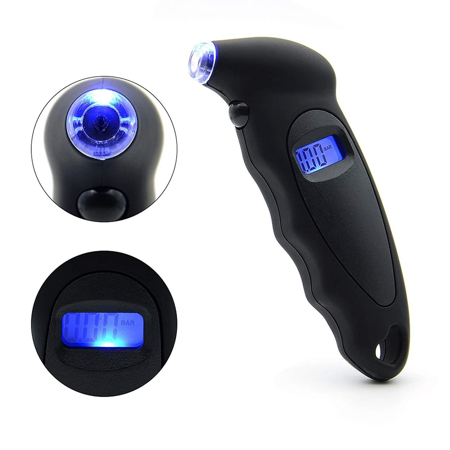 MORRENT Luftdruckmessgerät Digitaler Шиниdruckprüfer mit LCD-Display für Autos und Motorräder.
