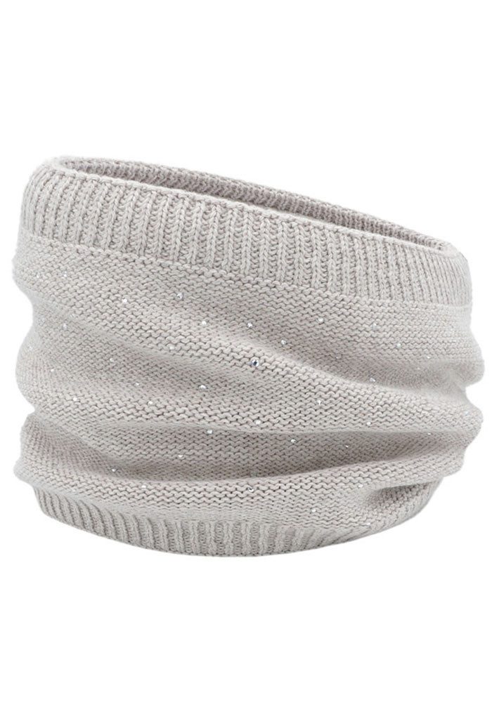 MAXIMO Loop, Stricktube mit Glitzersteinen, bequem, wärmend, basic, Wollmix