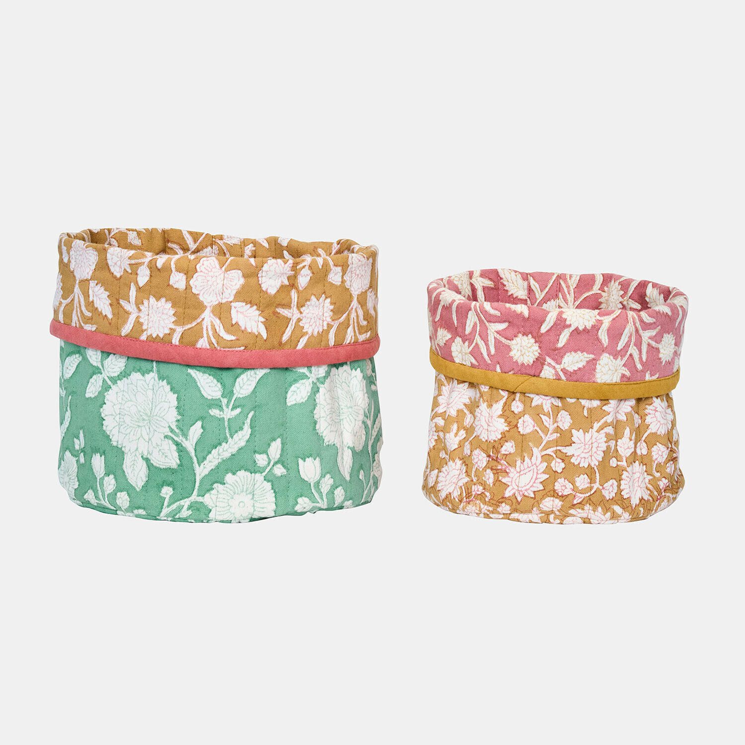 Mirabeau Dekokorb Korb 2er Set Fleuronnes bunt (2er Set, 2er Set)
