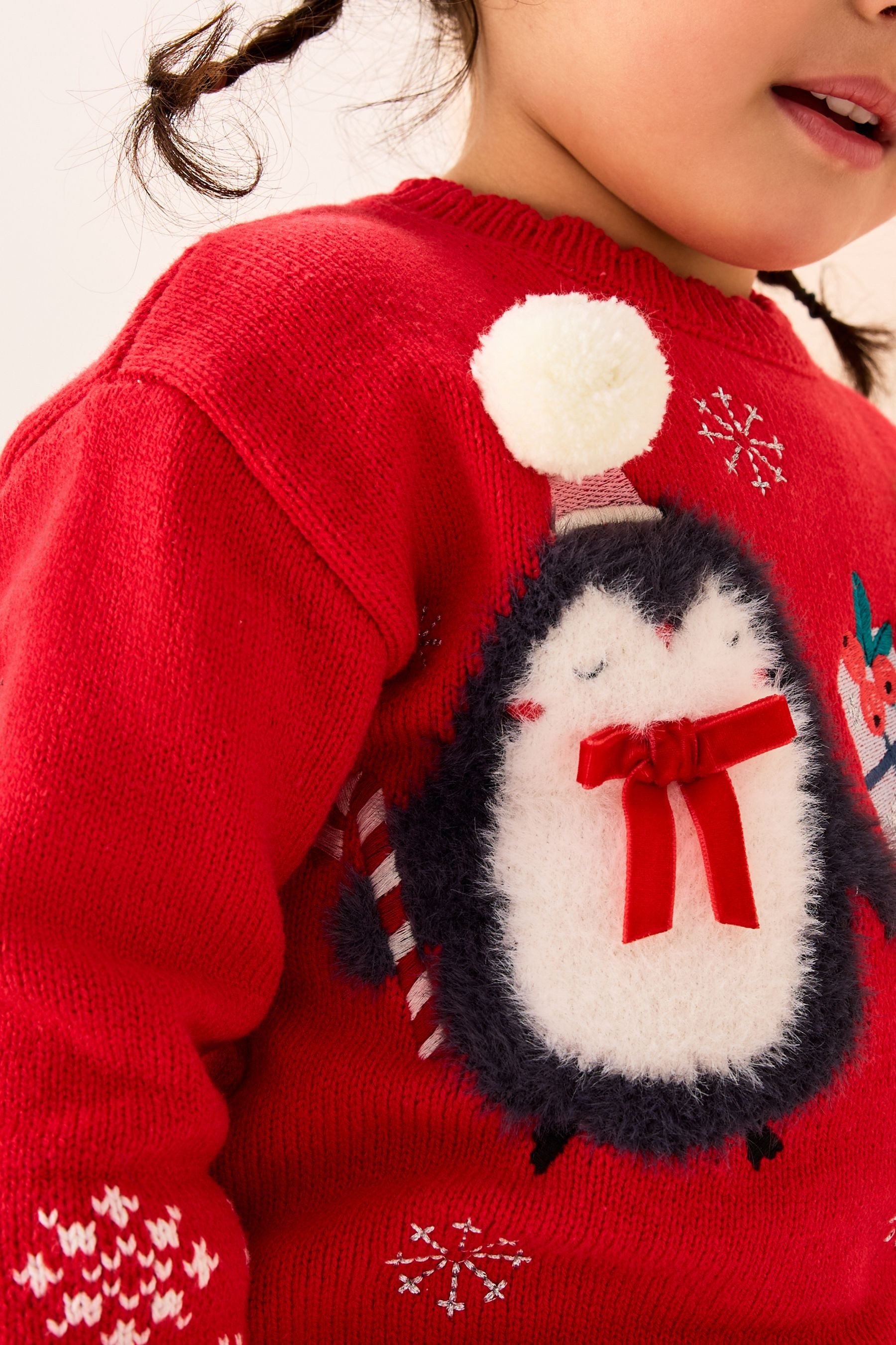 Next Strickpullover Pullover mit Weihnachtsfiguren (1-tlg)