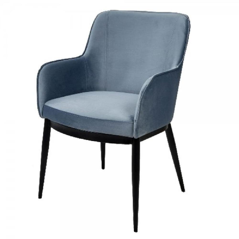 Blau, Armlehnstuhl + Stuhl Esszimmerstuhl Lambert Untergestell Ocean schwarz pulverbeschichtet Felix Beine