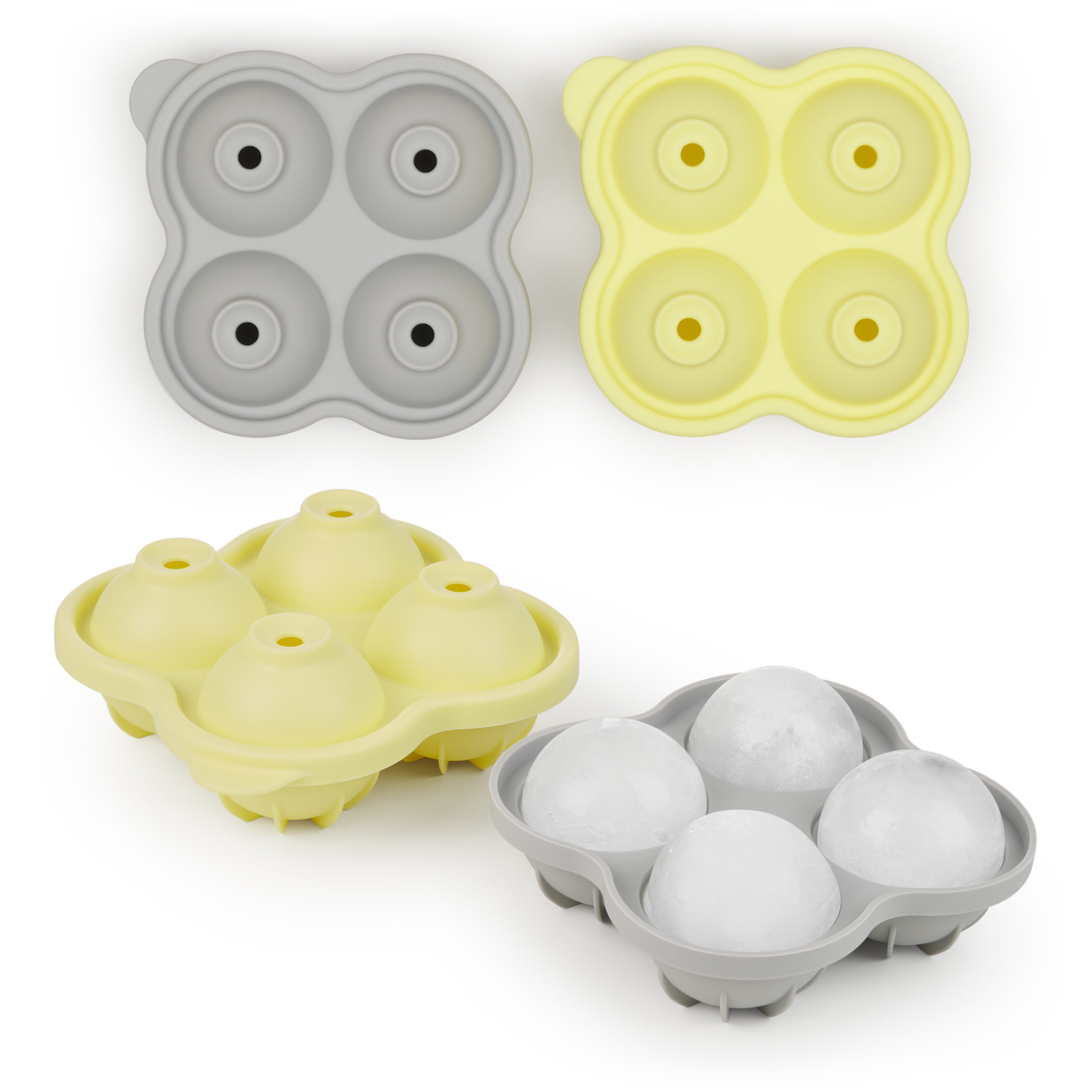 Blumtal Eiswürfelform Silikon Kugeln - Größe XXL, 2x4er Pack, BPA frei, Leichtes Herauslösen