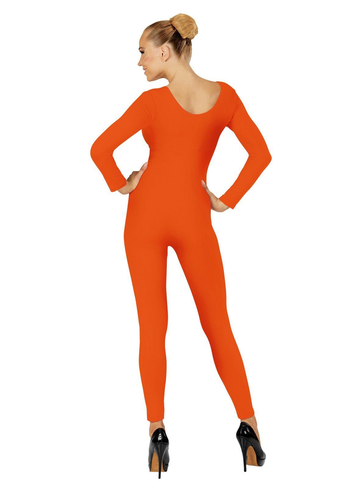 Widdmann Kostüm Langer Body orange, Einfarbige Basics zum individuellen Kombinieren