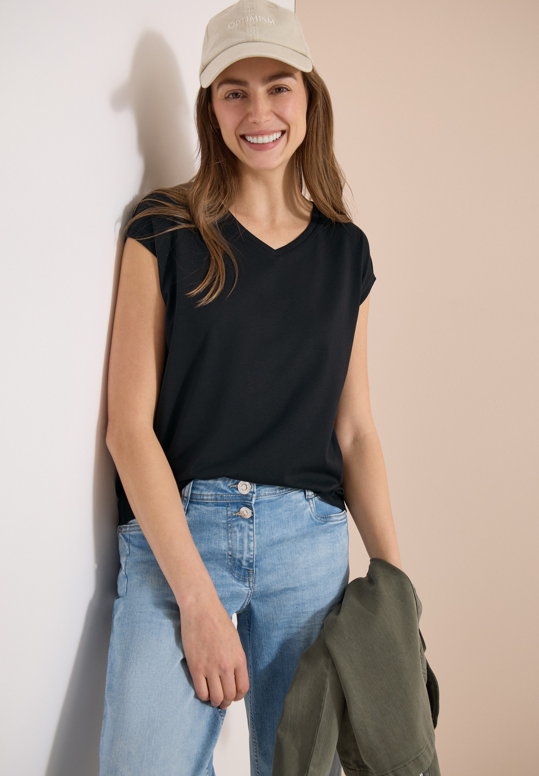 CECIL V-Shirt mit femininem V-Ausschnitt