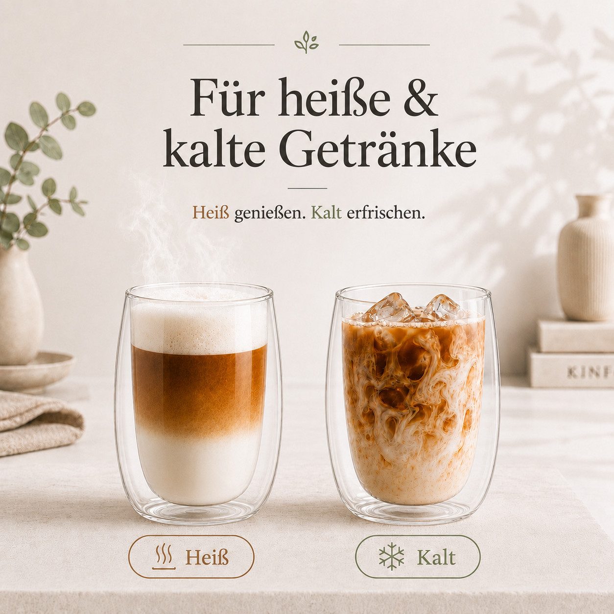 LAPRESO Latte-Macchiato-Glas Doppelwandig Thermogläser Kaffeegläser Set 350 ml, 6-tlg., Borosilikatglas, 6er Set – Bild 4 von 5