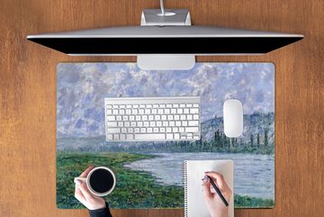 MuchoWow Gaming Mauspad Die Seine und die Chaantemesle - Gemälde von Claude Monet (1-St), Büro für Tastatur und Maus, Mousepad Gaming, 90x60 cm, XXL, Großes