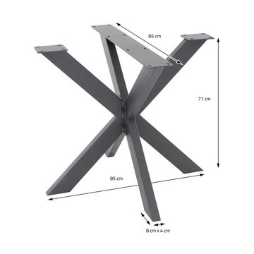 ML-DESIGN Tischbein Tischgestell Spider Kreuzgestell Schwerlast aus Stahl für DIY, Tischfüße X-Design 85x71x85 cm Anthrazit Industriedesign