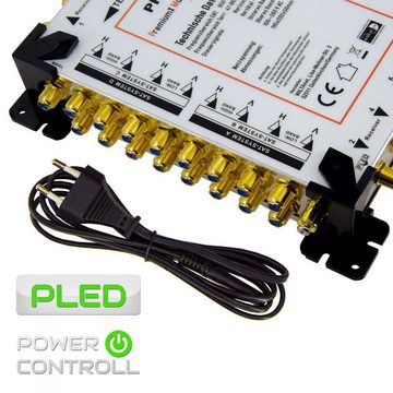 PremiumX SAT-Multischalter Multischalter Set 17/8 Multiswitch SAT 4x Quattro LNB 48x F-Stecker