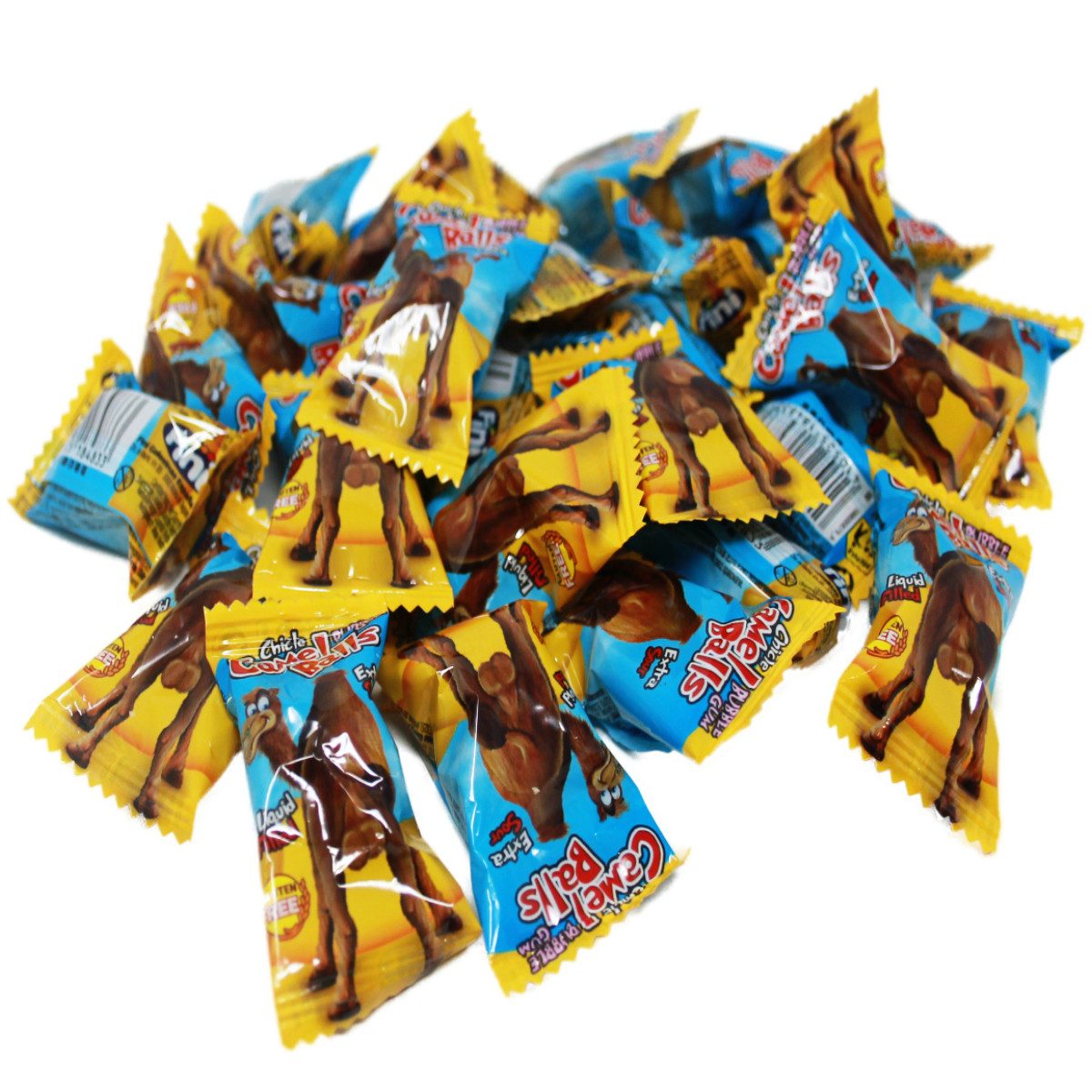 Fini Süßigkeit, Bubble Gum Boom Camel Balls mit flüssiger Kirschfüllung einzeln 5g