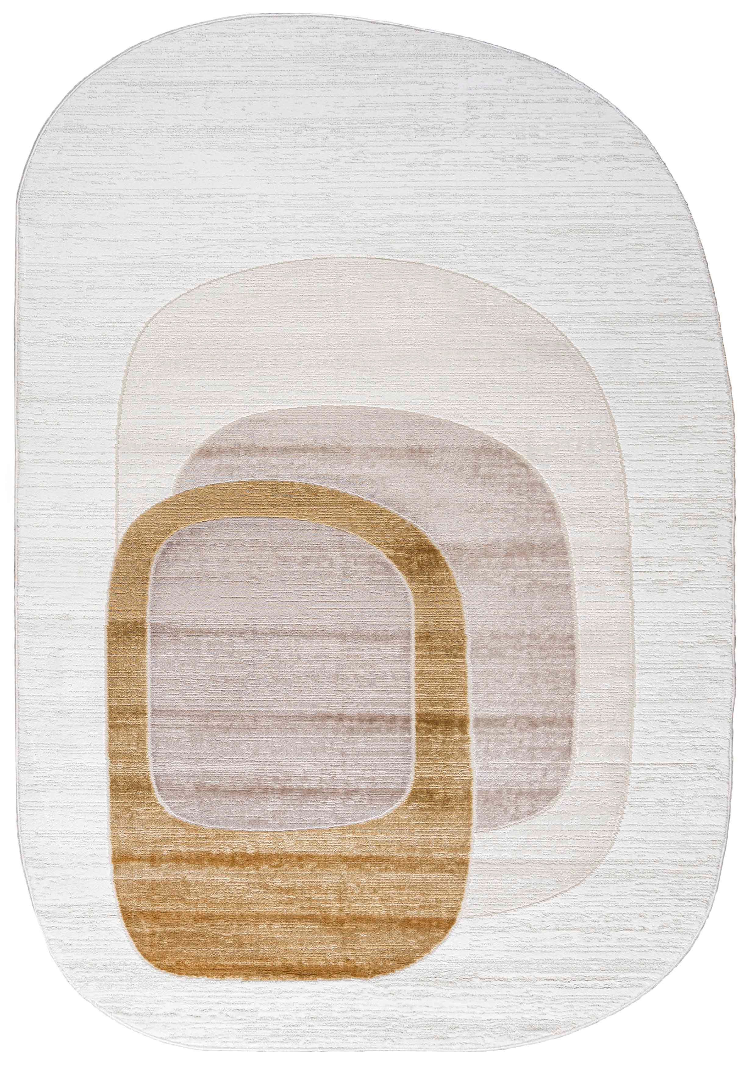 Mazovia Designteppich Modern Unregelmäßig Teppich Weich Teppich für Wohnzimmer Beige Creme, 80 x 150 cm, Fußbodenheizung