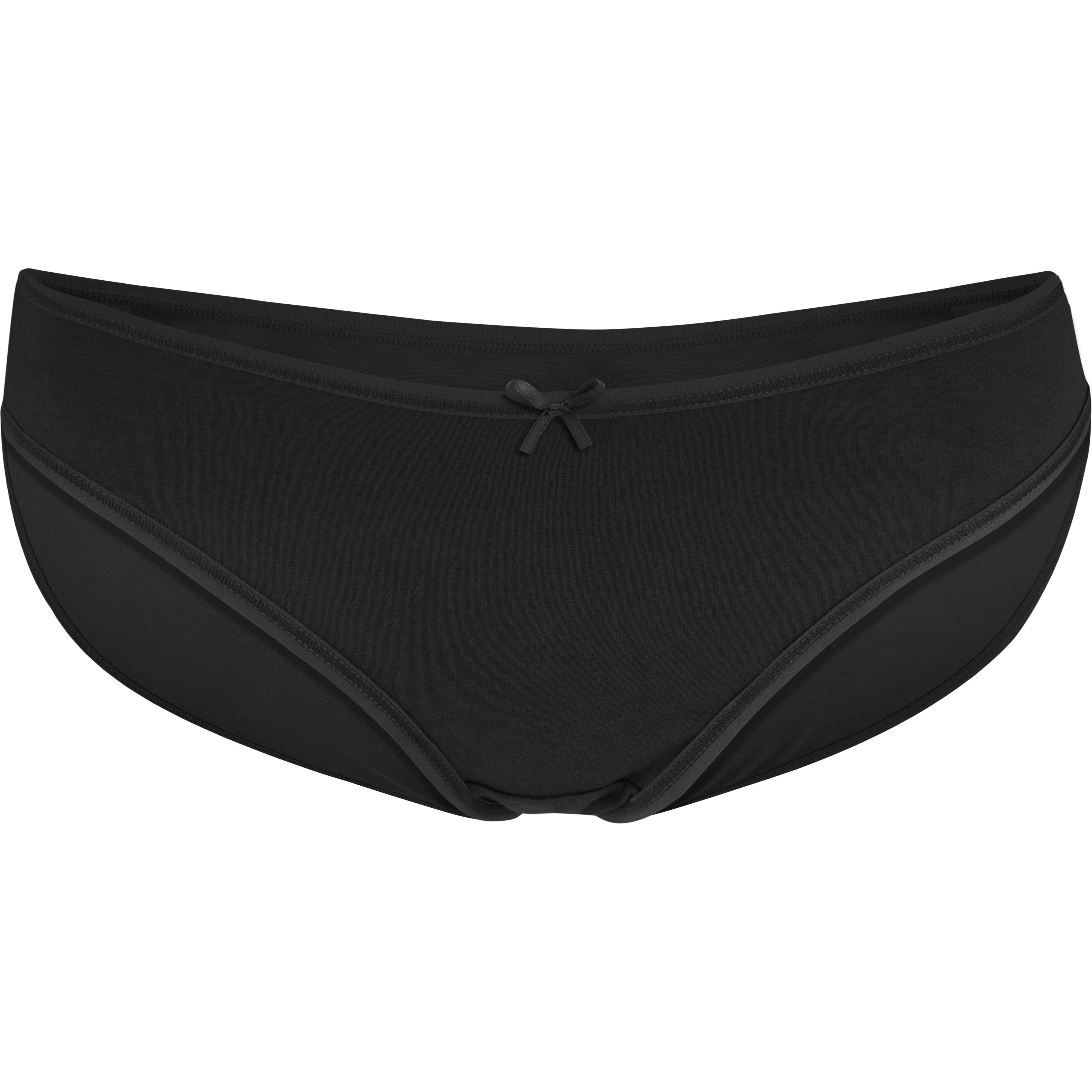 Slip Farini (Packung, aus im Schleifchen sportlichen mit Damen Bikinislip Unterwäsche Fabio mit Design klassisch - Unterhosen 4-St) Baumwolle Stretch