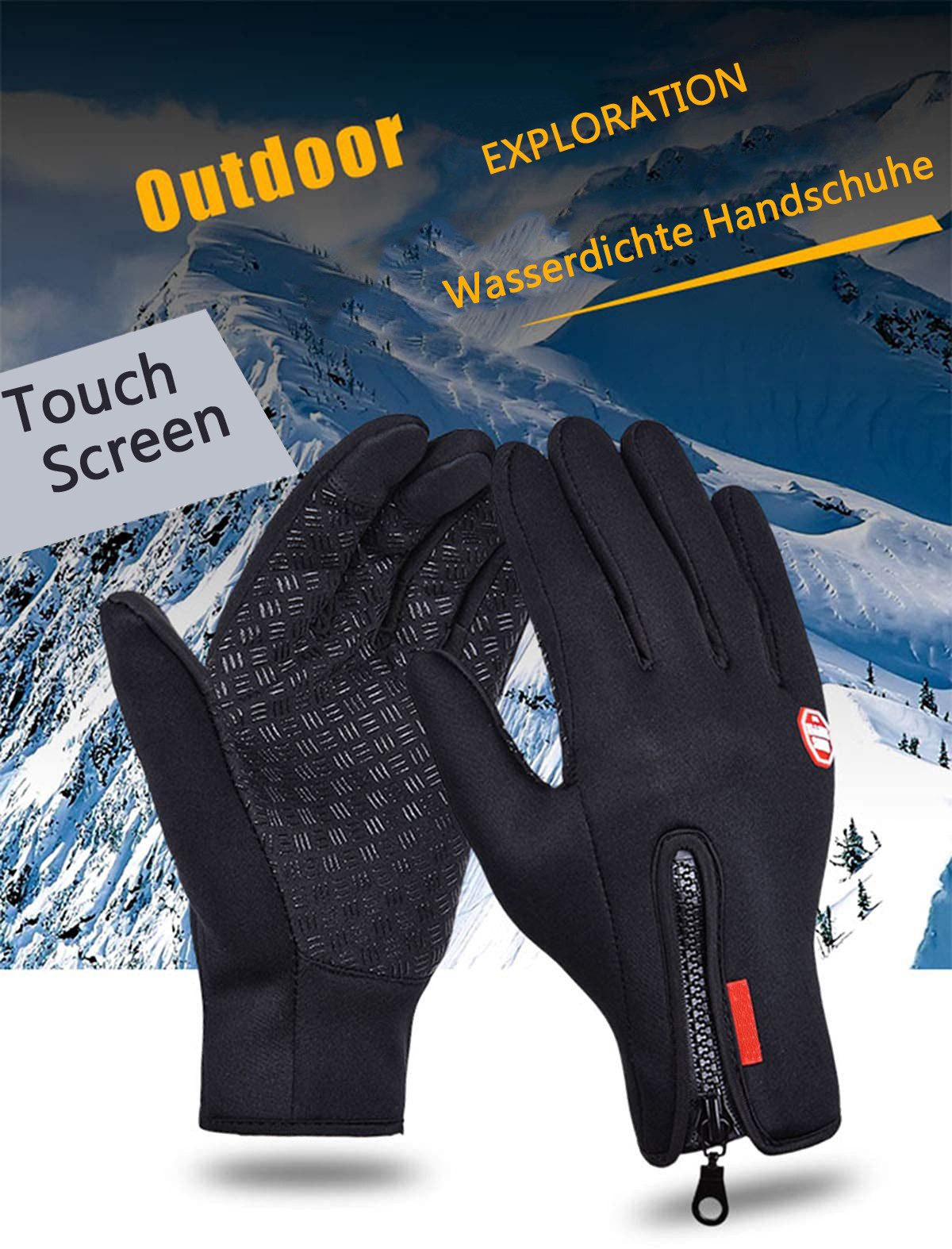 nsihing Fahrradhandschuhe Damen Herren Wasserdicht Winterhandschuhe Touchscreen Sporthandschuhe – Bild 5 von 5