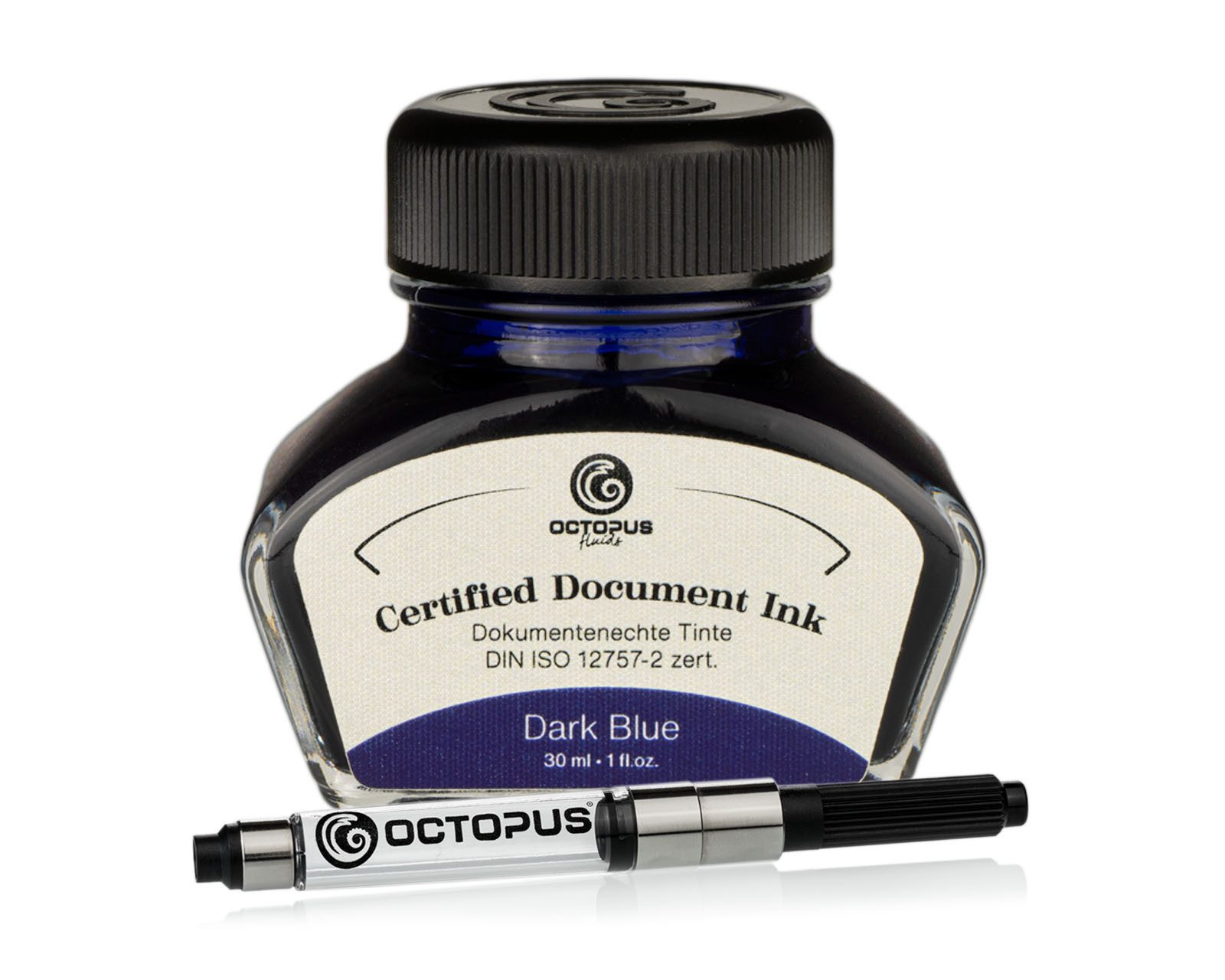 OCTOPUS Fluids DOC Tinte mit Konverter Dark Blue, DIN ISO 12757-2, 30ml Tintenglas (Set, 0-tlg)