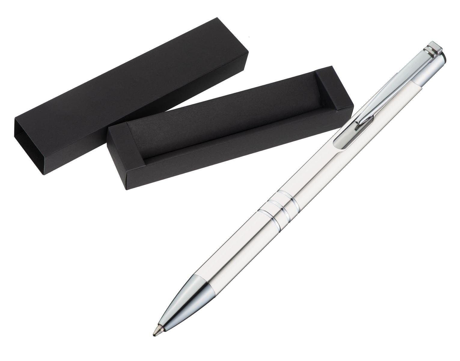 Kugelschreiber Kugelschreiber aus Metall / mit Pappetui / Farbe: weiß