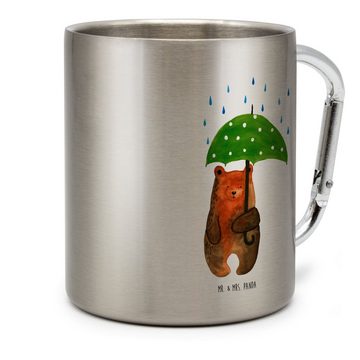 Mr. & Mrs. Panda Tasse Bär Regenschirm - Transparent - Geschenk, Liebesbeweis, Liebe, Tasse, Edelstahl, Karabinerhaken