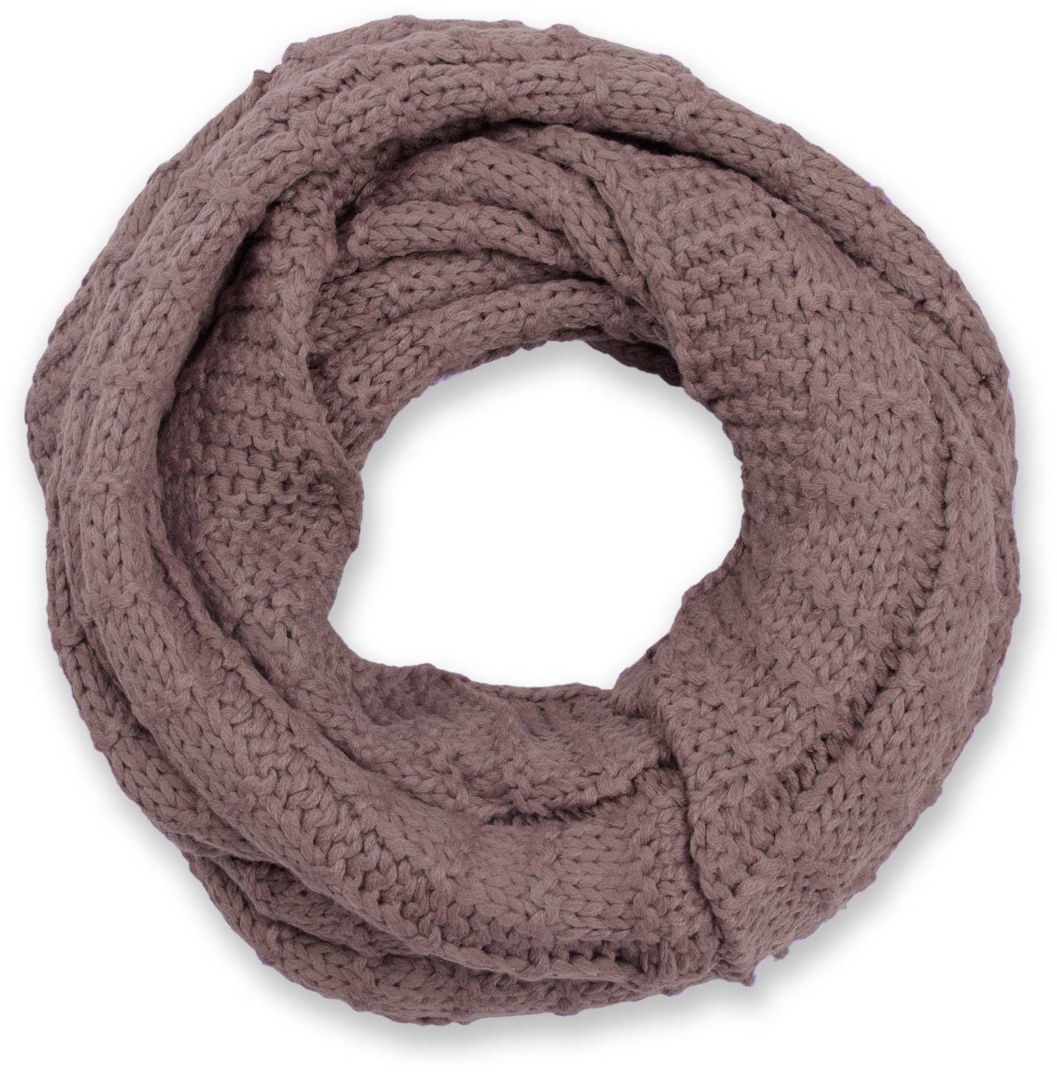 styleBREAKER Strickschal, (1-St), Strick Loop mit Karomuster Mauve